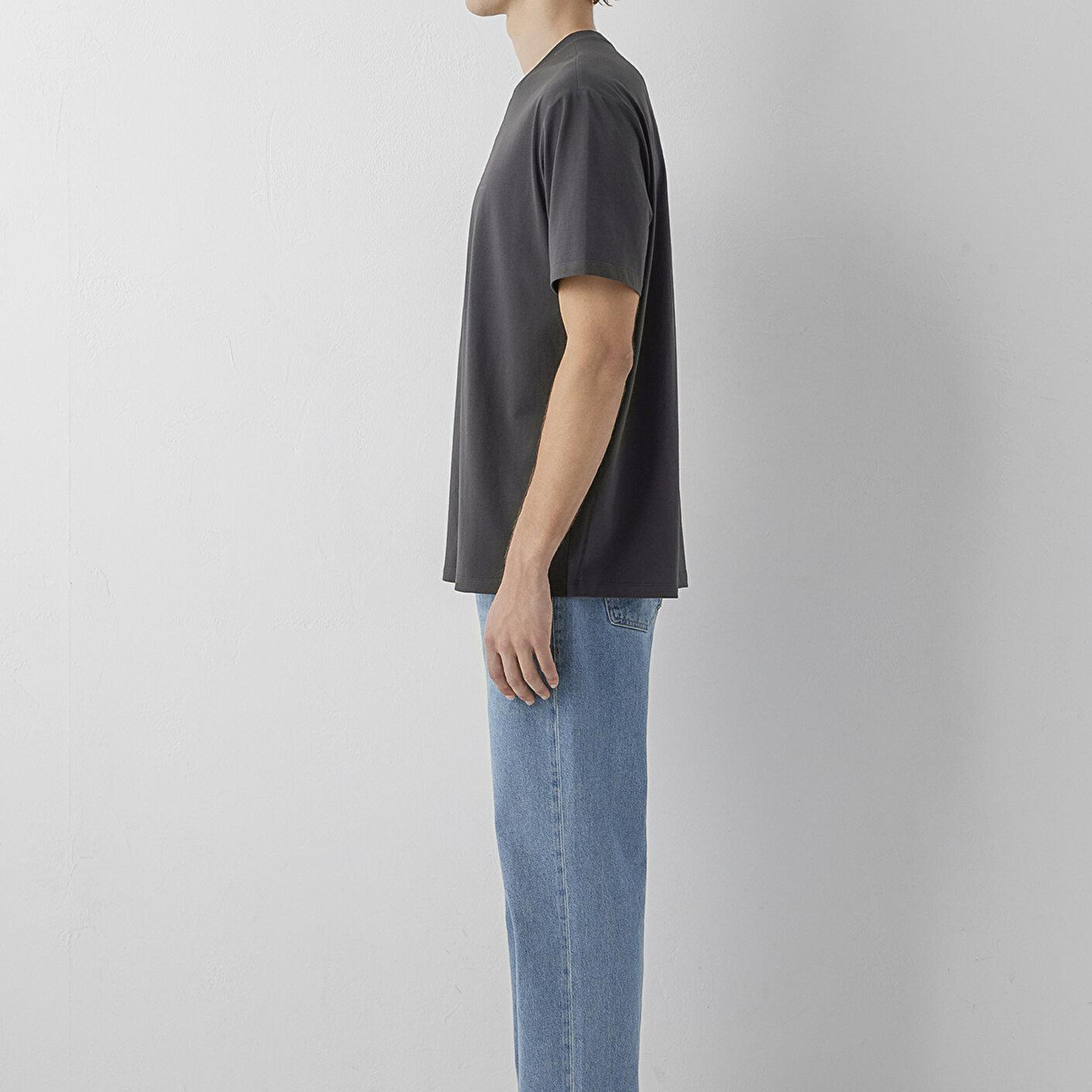 Mavi Mavi Jeans Antrasit Basic Tişört Loose Fit / Bol Rahat Kesim 0613681-70092