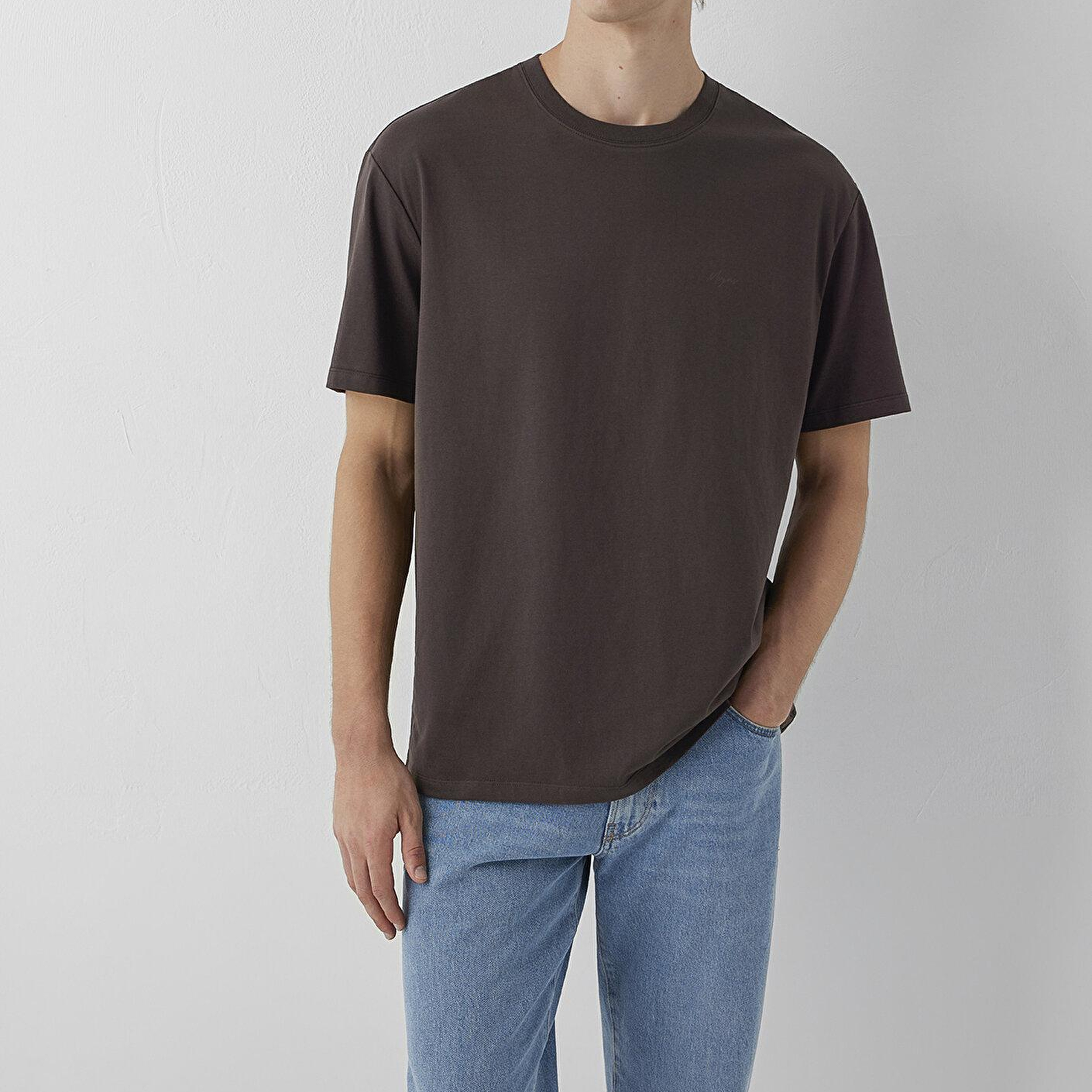 Mavi Mvjns Kahverengi Basic Tişört Loose Fit / Bol Rahat Kesim 0613680-70219