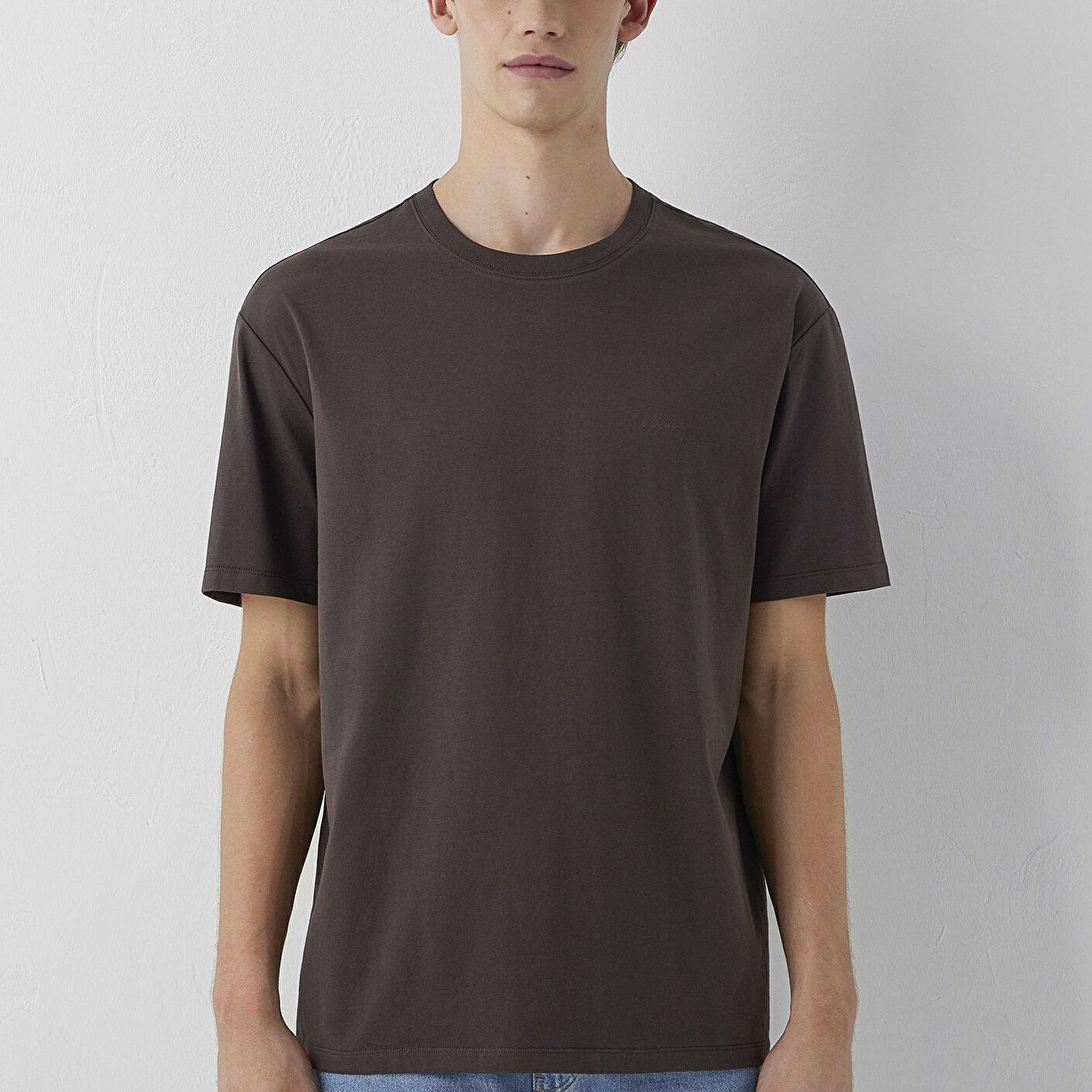 Mavi Mvjns Kahverengi Basic Tişört Loose Fit / Bol Rahat Kesim 0613680-70219