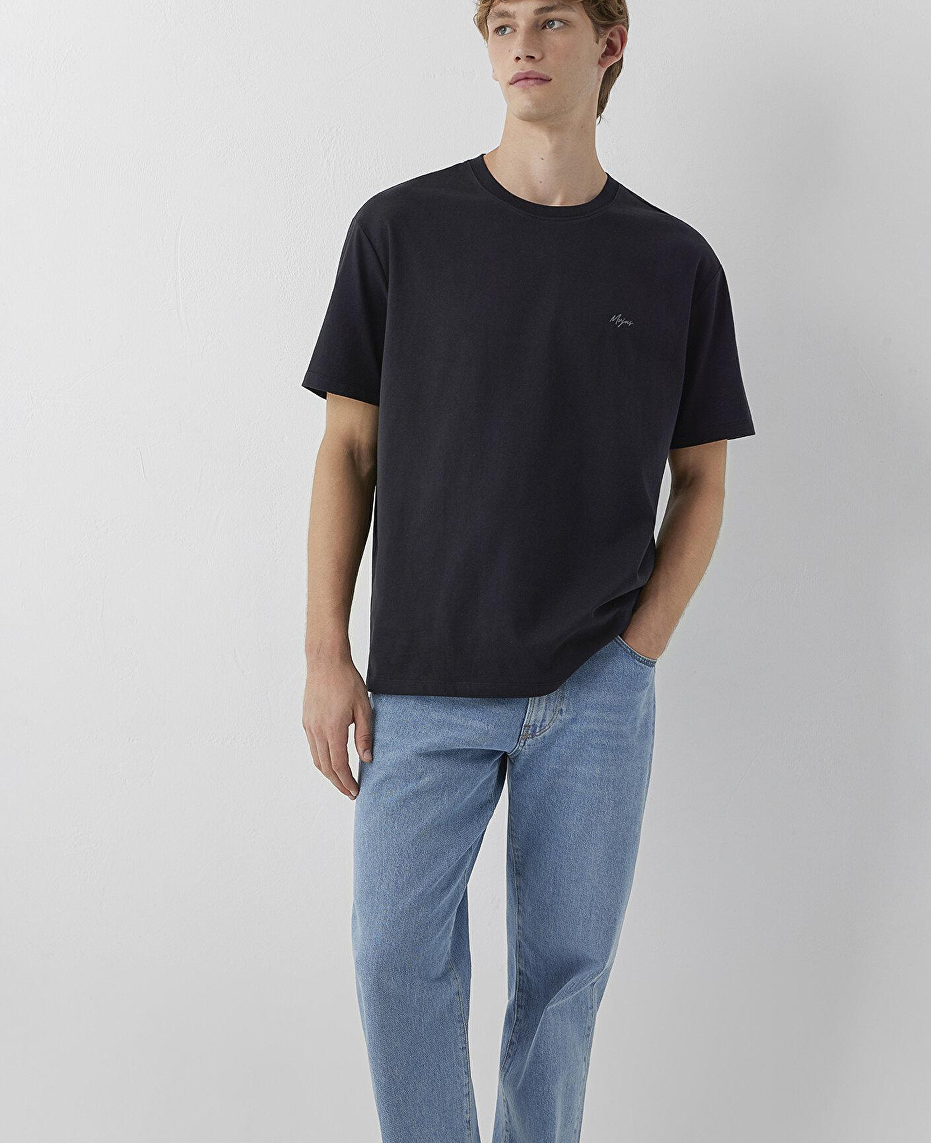 Mavi Mvjns Siyah Basic Tişört Loose Fit / Bol Rahat Kesim 0613680-900