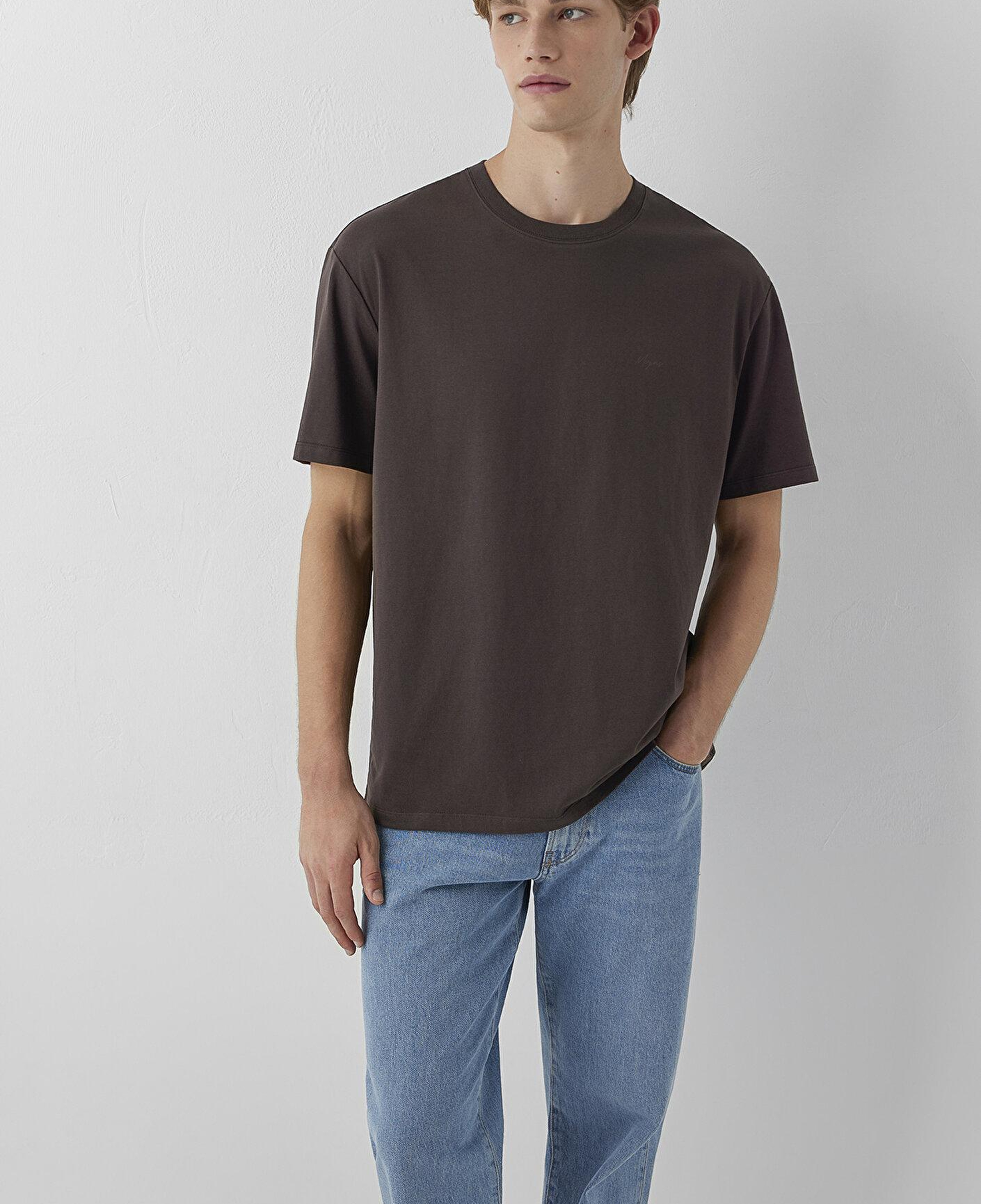 Mavi Mvjns Kahverengi Basic Tişört Loose Fit / Bol Rahat Kesim 0613680-70219