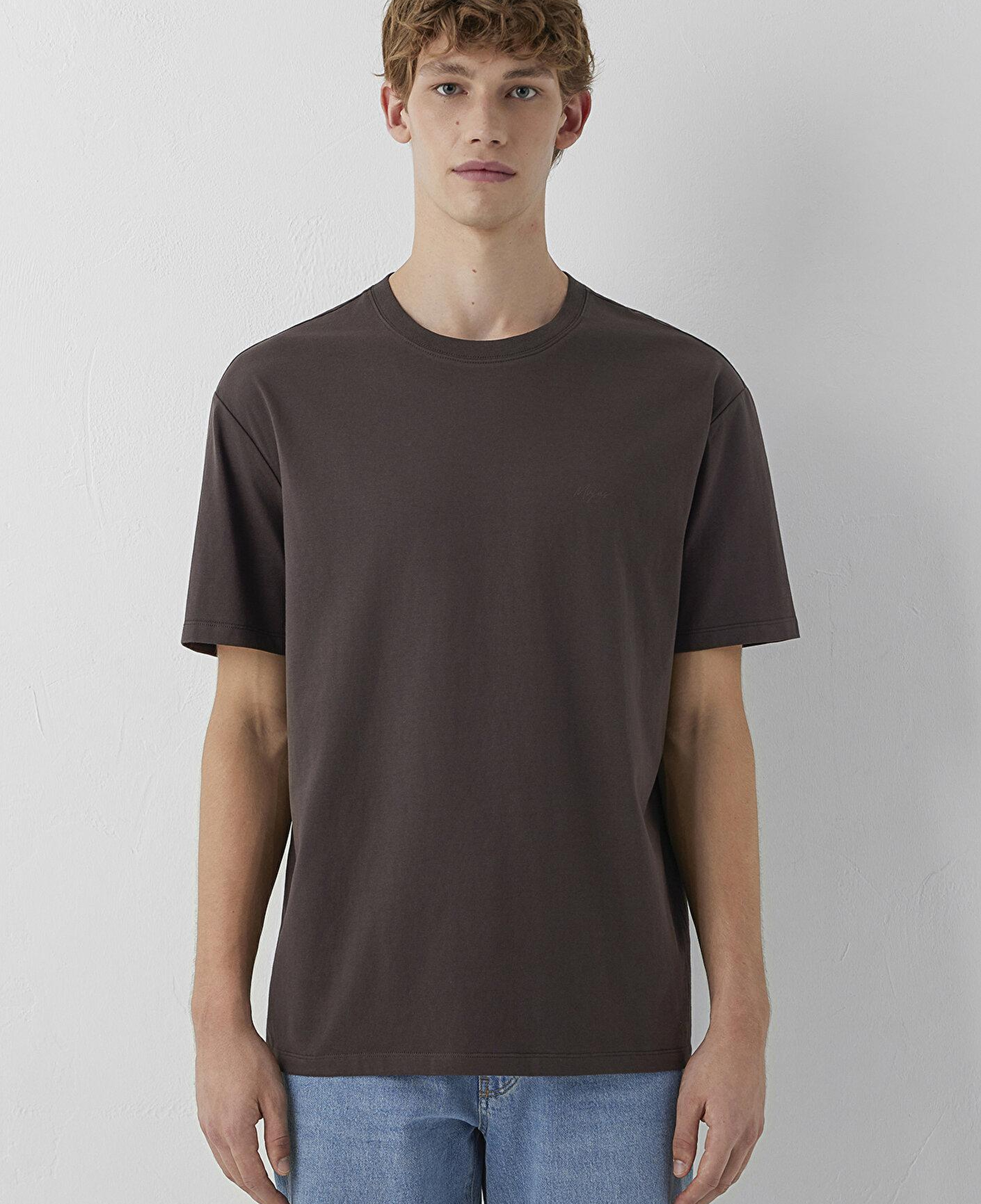 Mavi Mvjns Kahverengi Basic Tişört Loose Fit / Bol Rahat Kesim 0613680-70219
