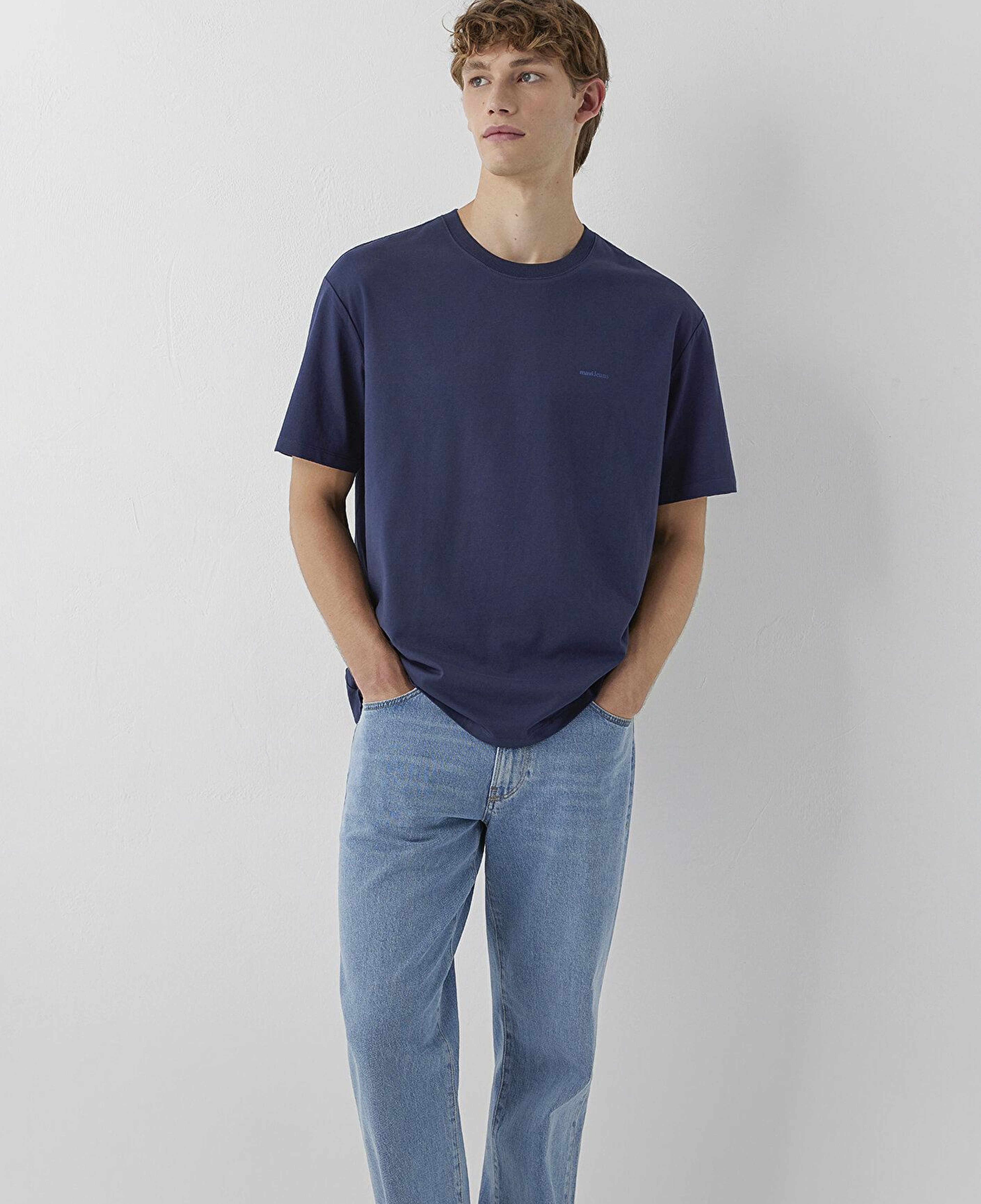 Mavi Mavi Jeans Lacivert Basic Tişört Loose Fit / Bol Rahat Kesim 0613681-70497