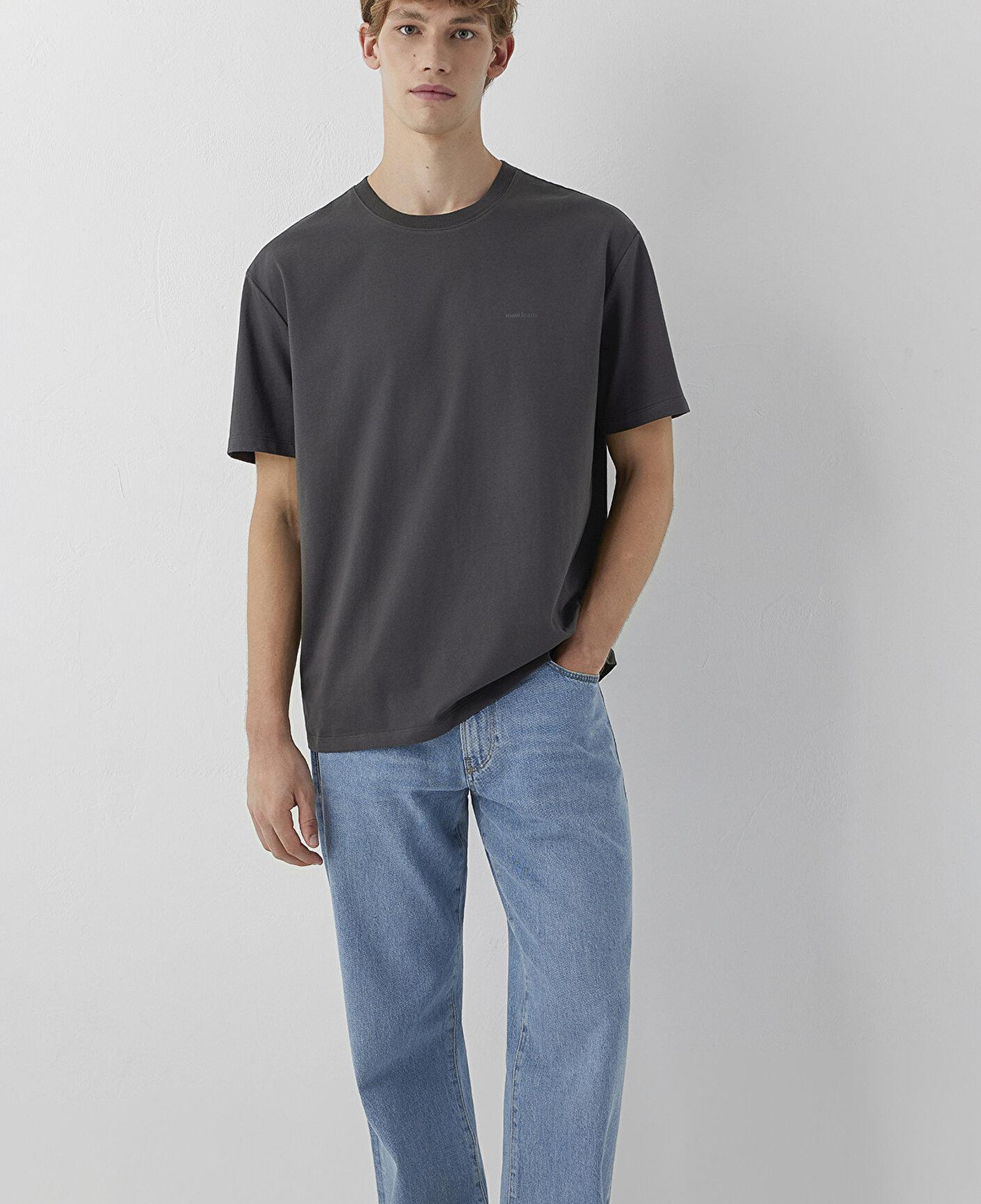 Mavi Mavi Jeans Antrasit Basic Tişört Loose Fit / Bol Rahat Kesim 0613681-70092