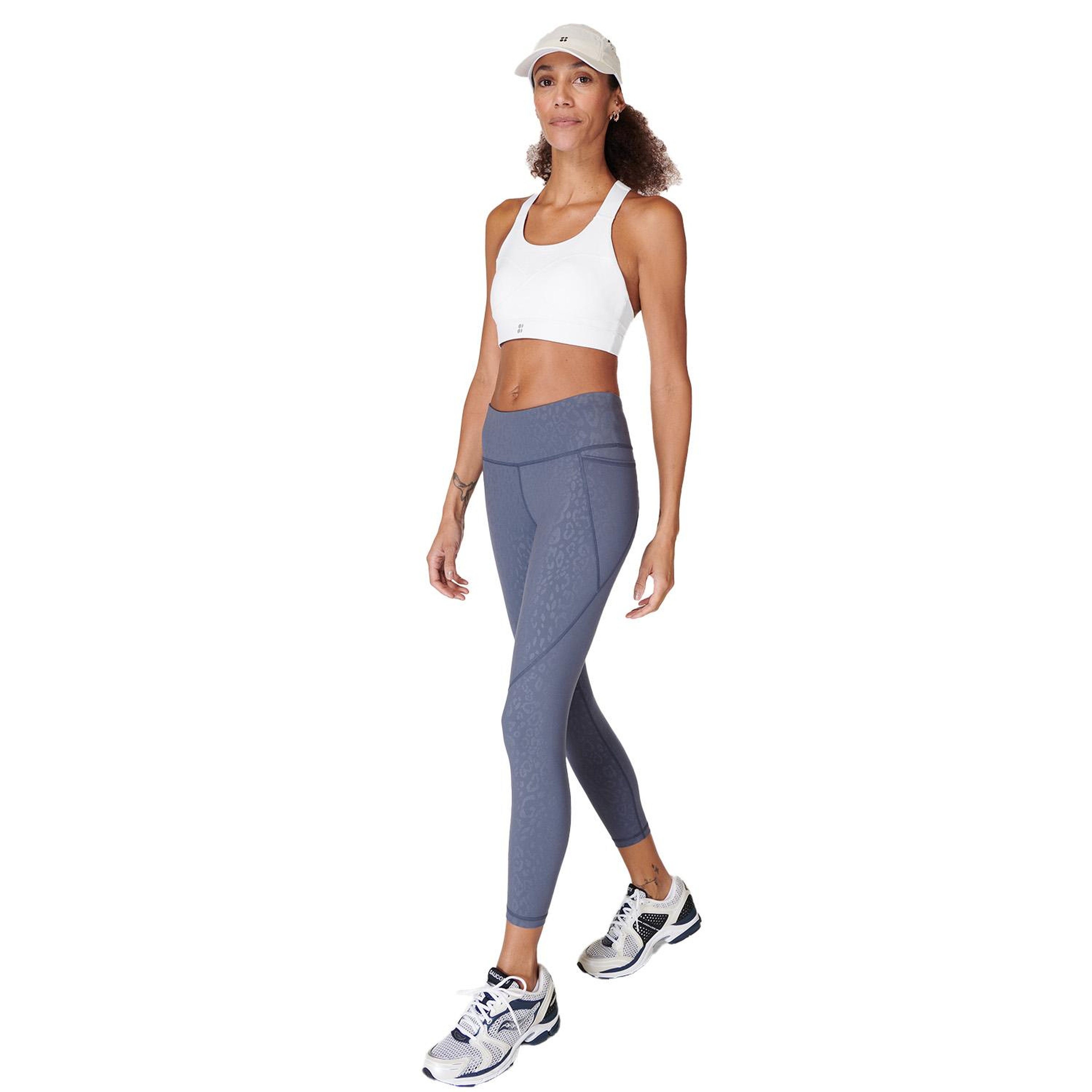 Sweaty Betty Power 78 Emboss Workout Legging Kadın Mavi Fitness Tayt