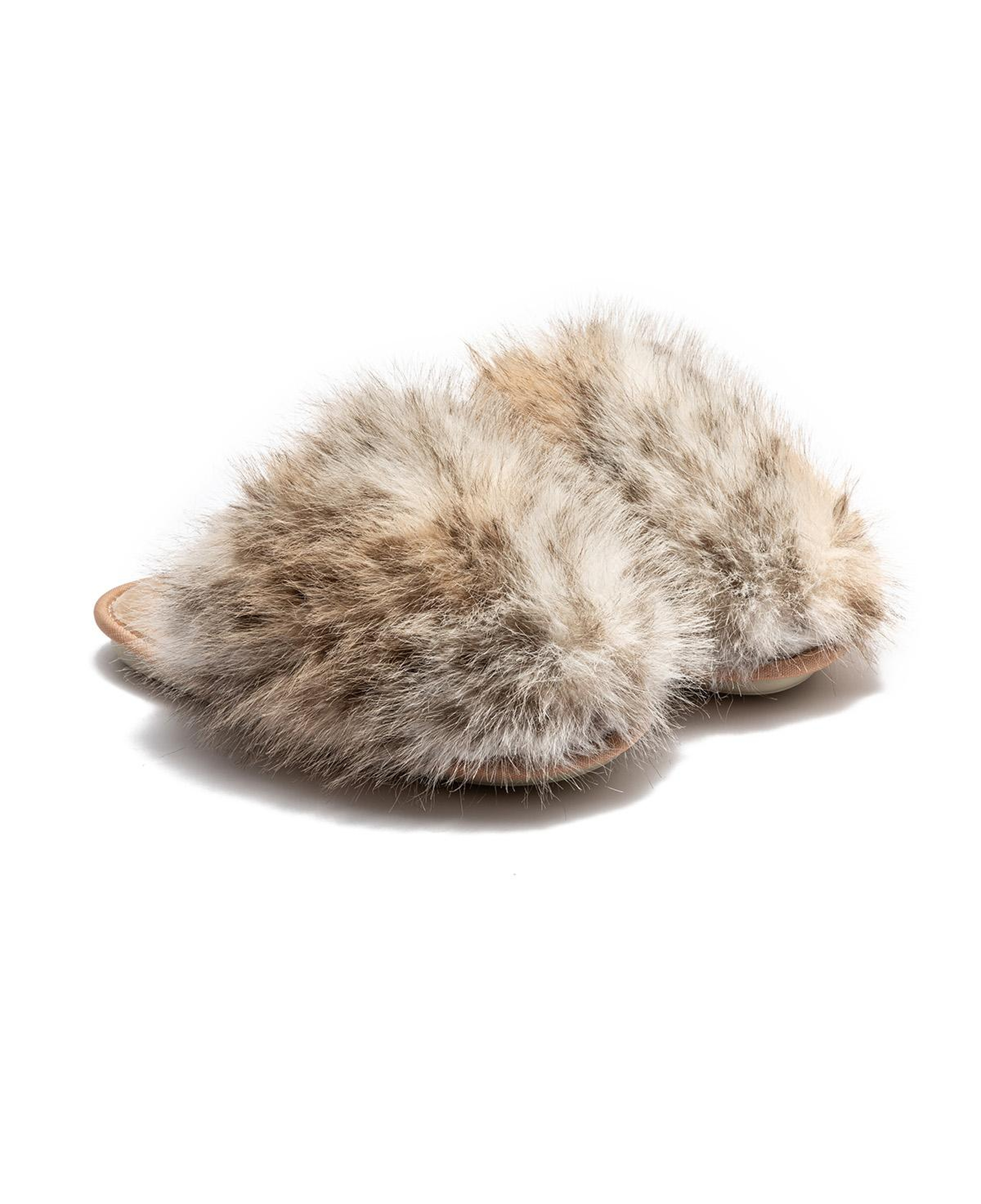 Leopard Peluş Kadın Ev Terliği Beyaz 37/41