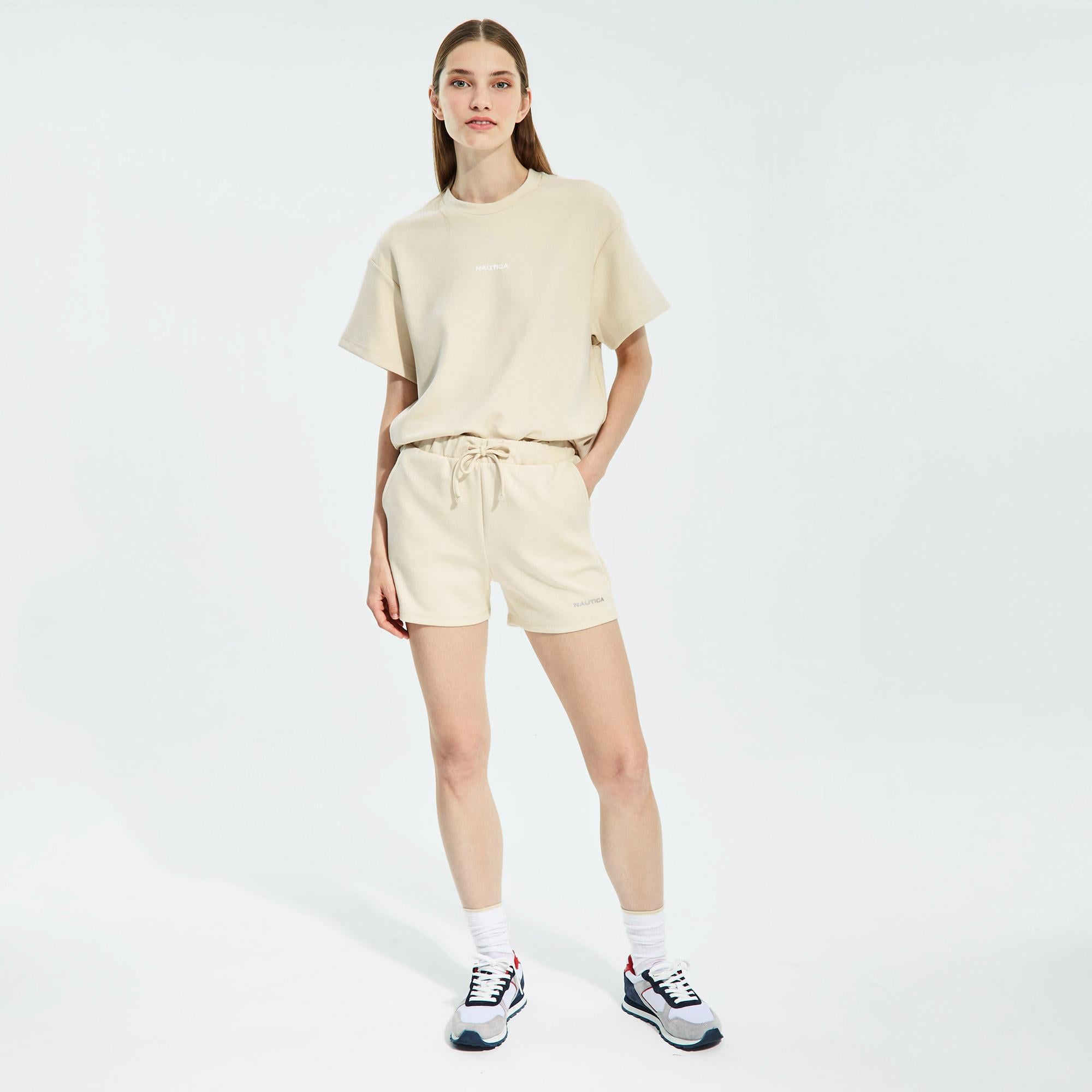 Nautica Kadın Bej Oversize Şort
