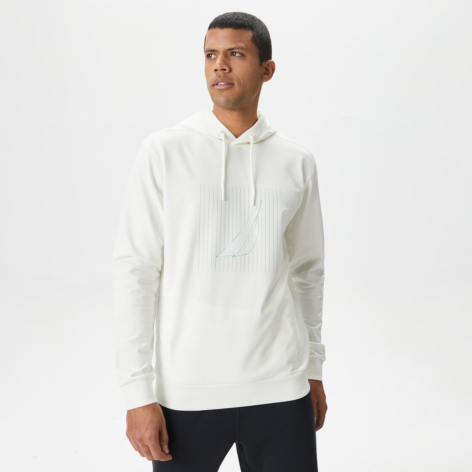 Nautica Erkek Beyaz Standart Fit Sweatshirt