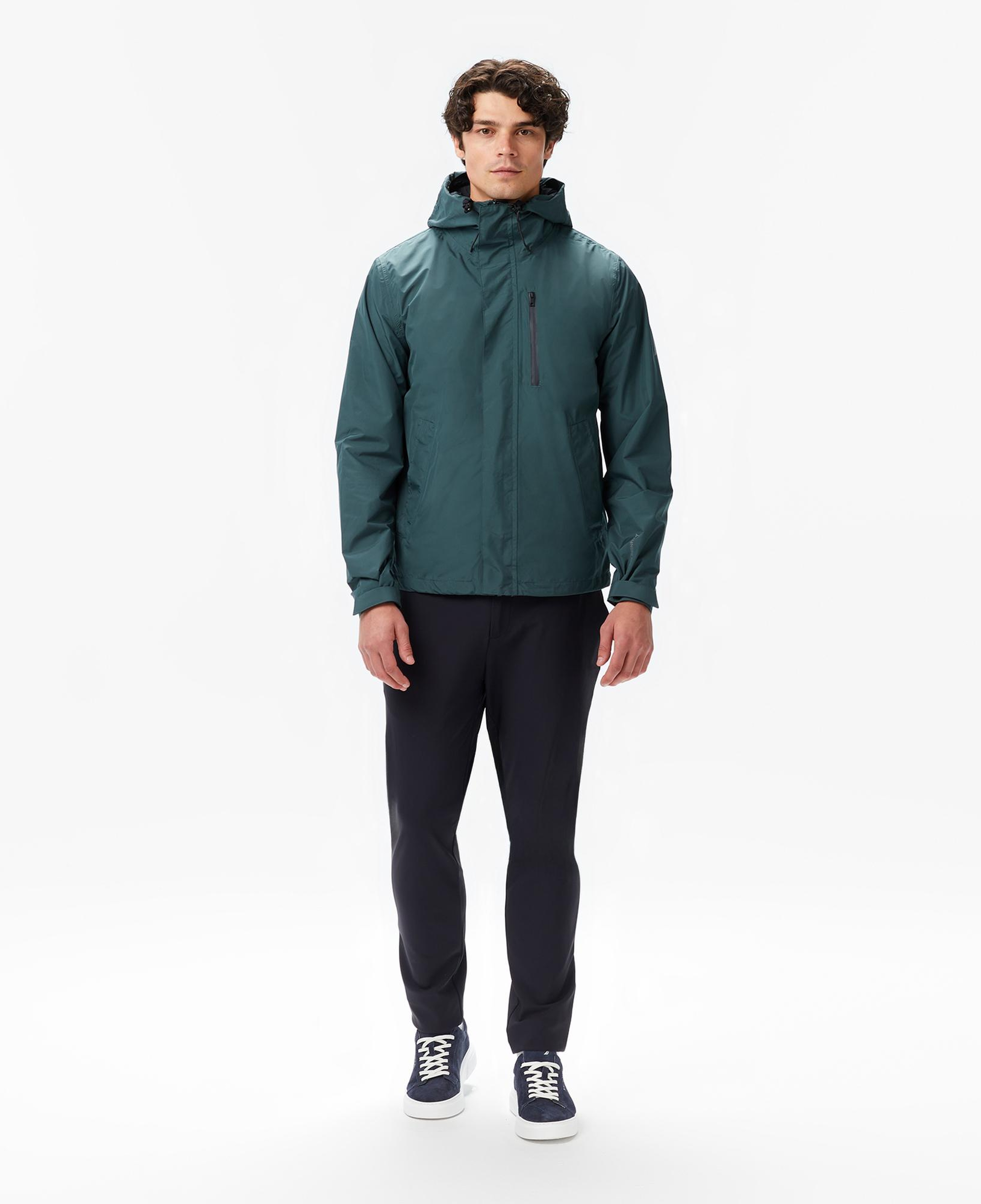 Nautica Erkek Yeşil Regular Fit Kapüşonlu Su Geçirmez Yağmurluk