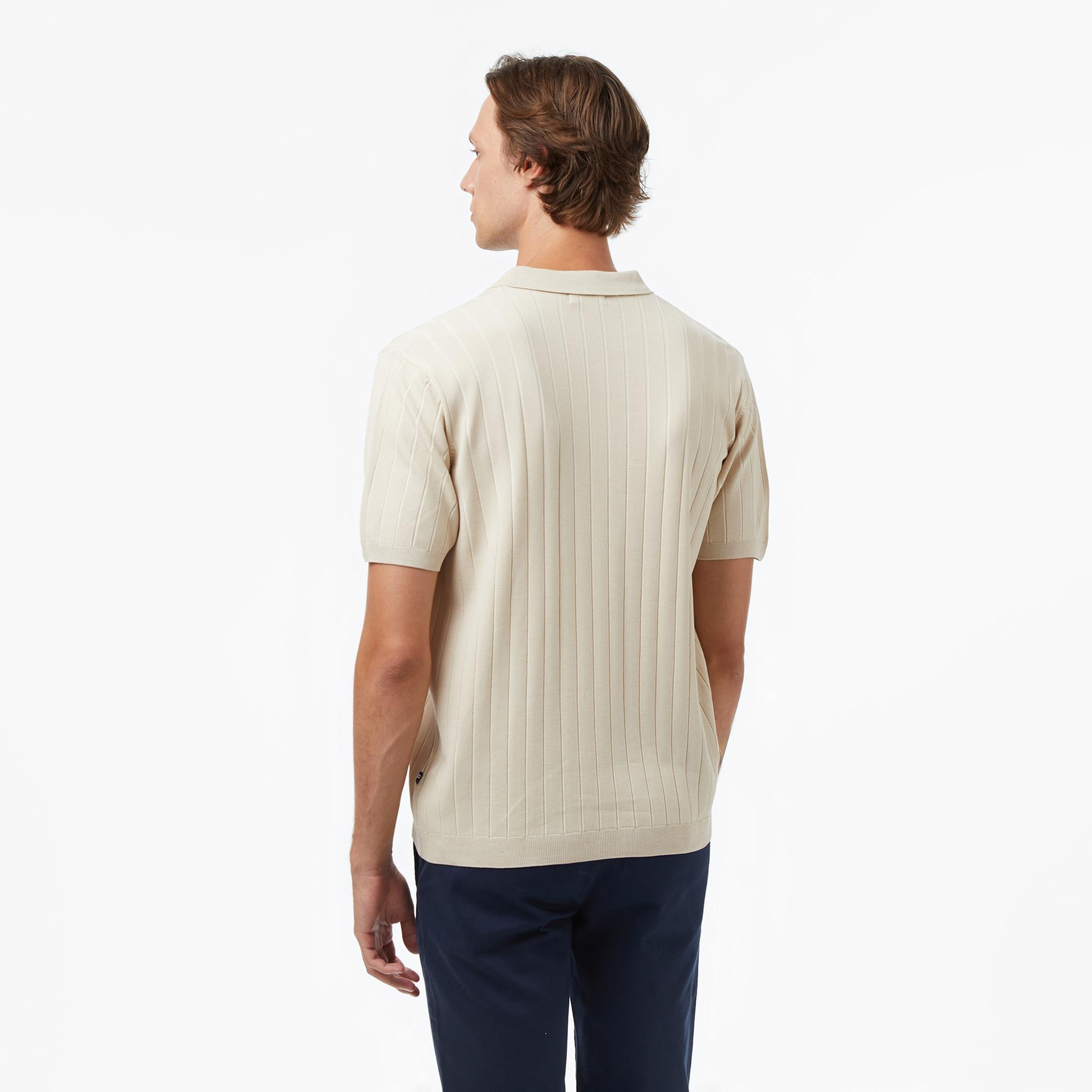 Nautica Erkek Bej Classic Fit Kısa Kollu Triko