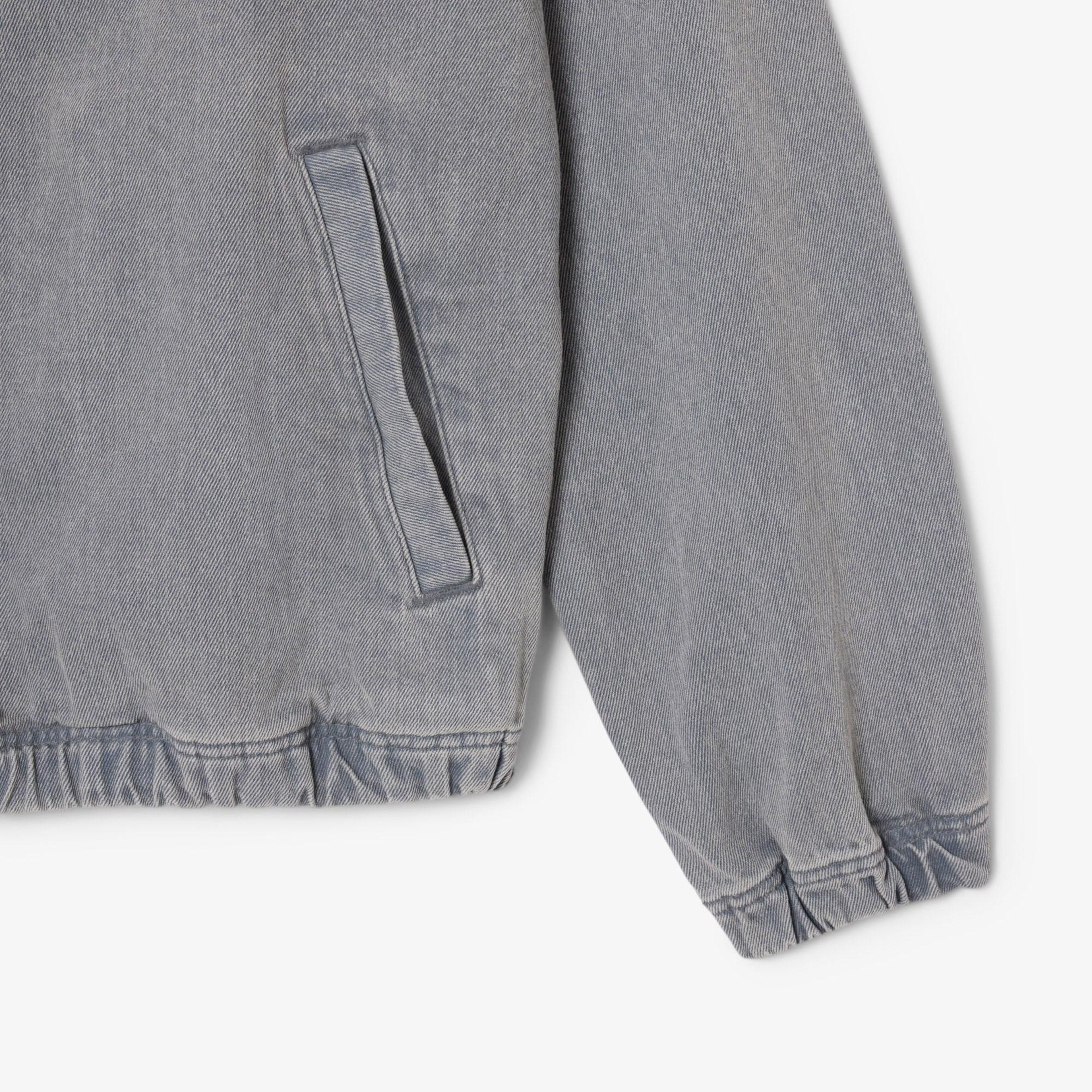 Erkek Kapüşonlu Denim Gri Ceket
