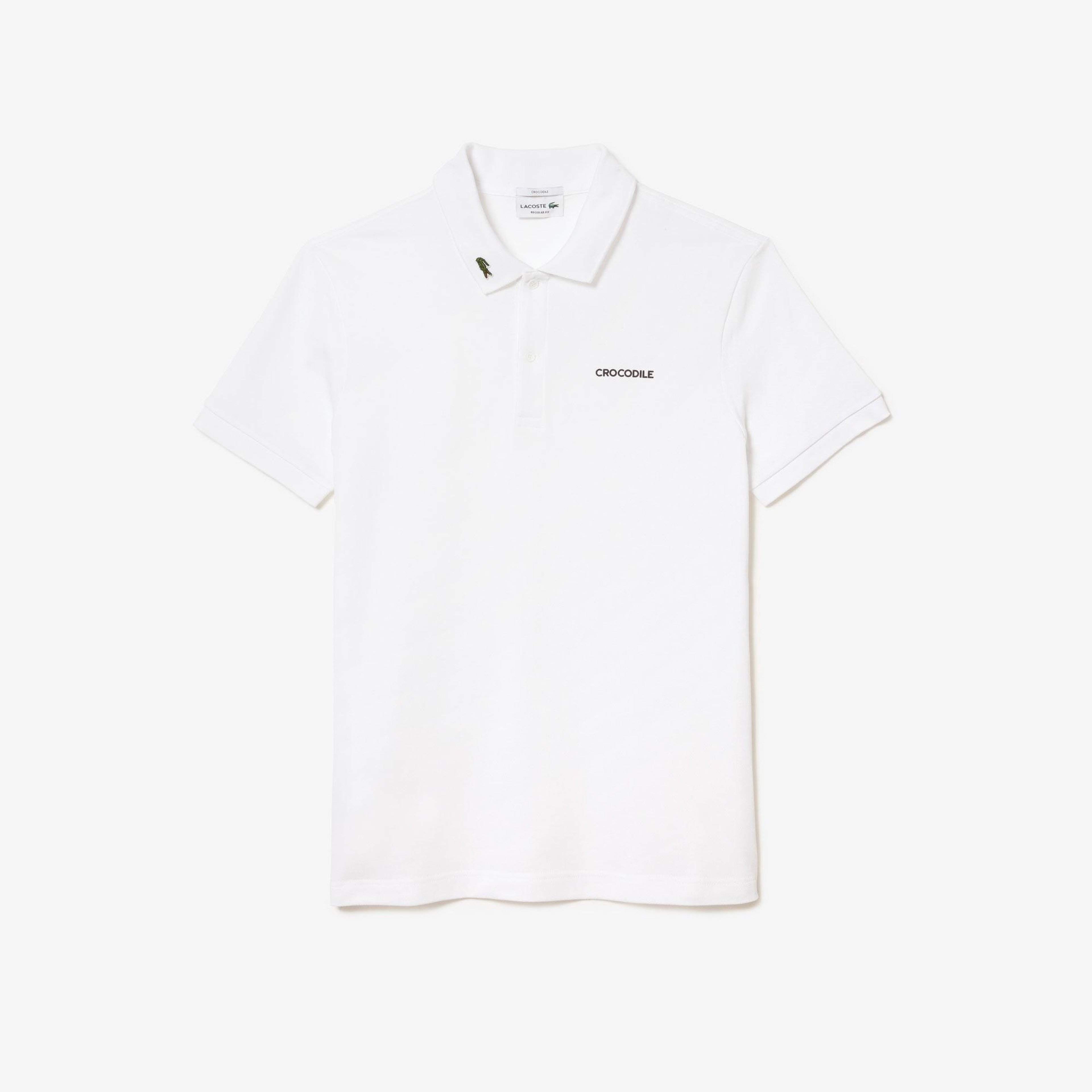 L.12.12 Erkek Regular Fit Baskılı Beyaz Polo