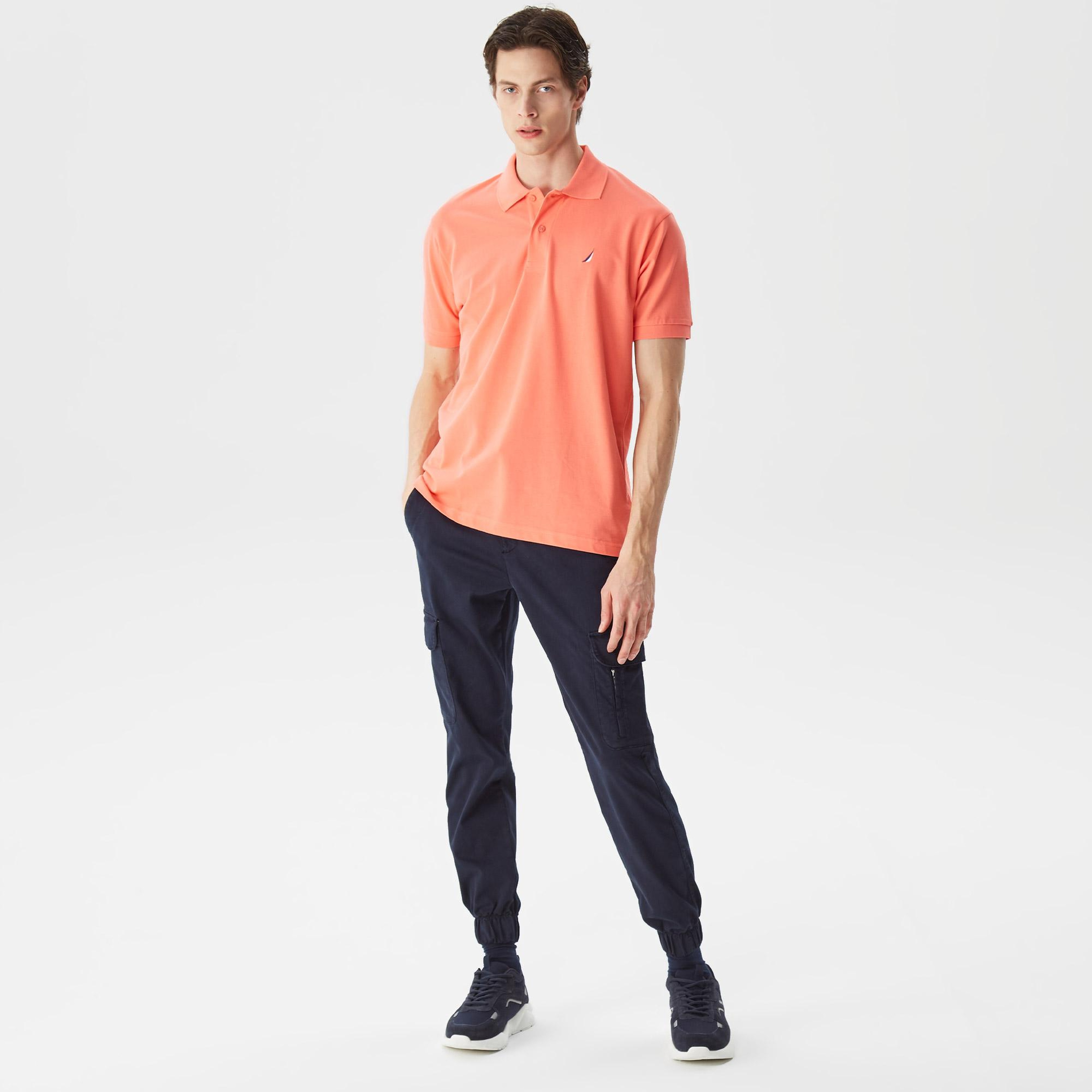 Nautica Erkek Turuncu Classic Fit Kısa Kollu Polo Yaka T-Shirt