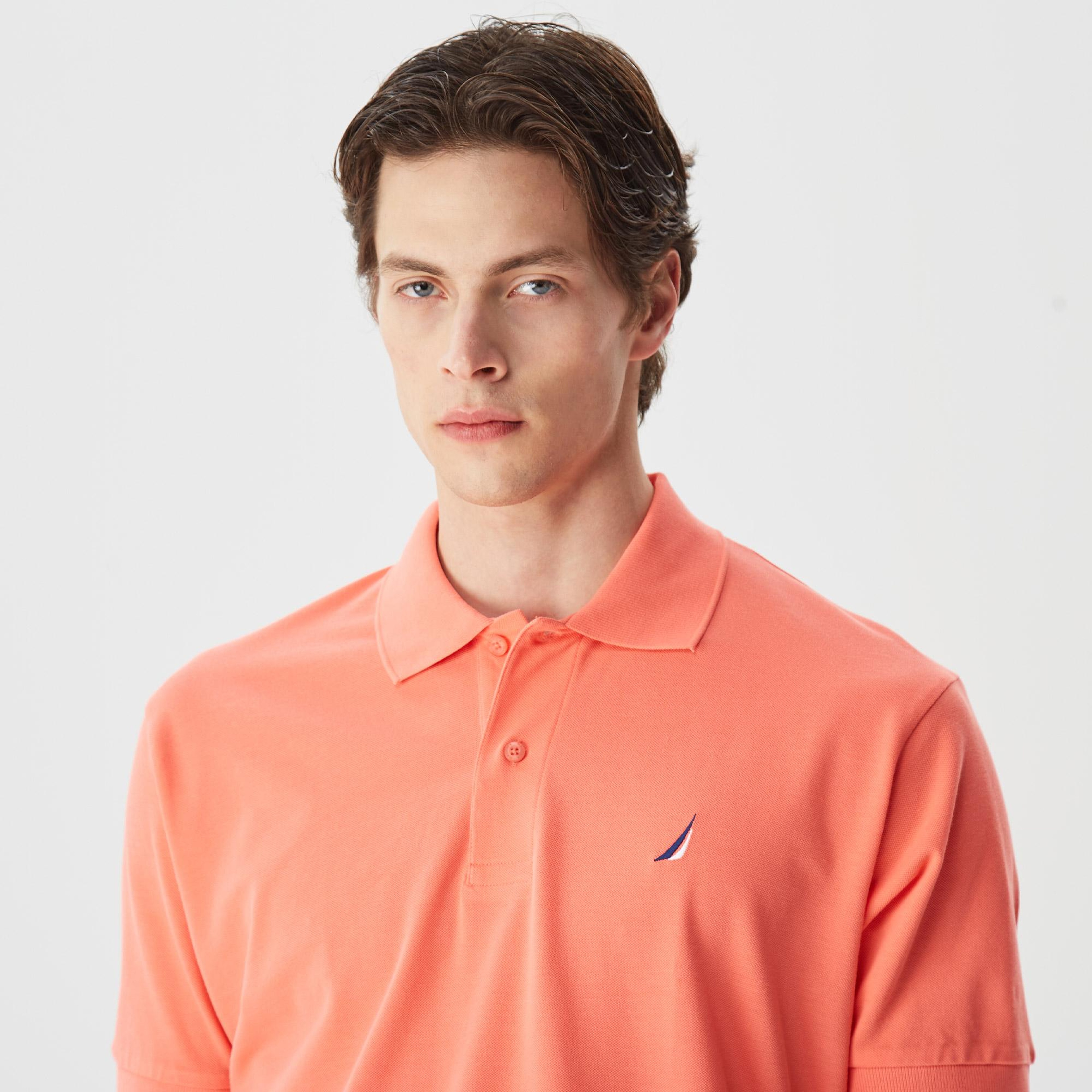 Nautica Erkek Turuncu Classic Fit Kısa Kollu Polo Yaka T-Shirt