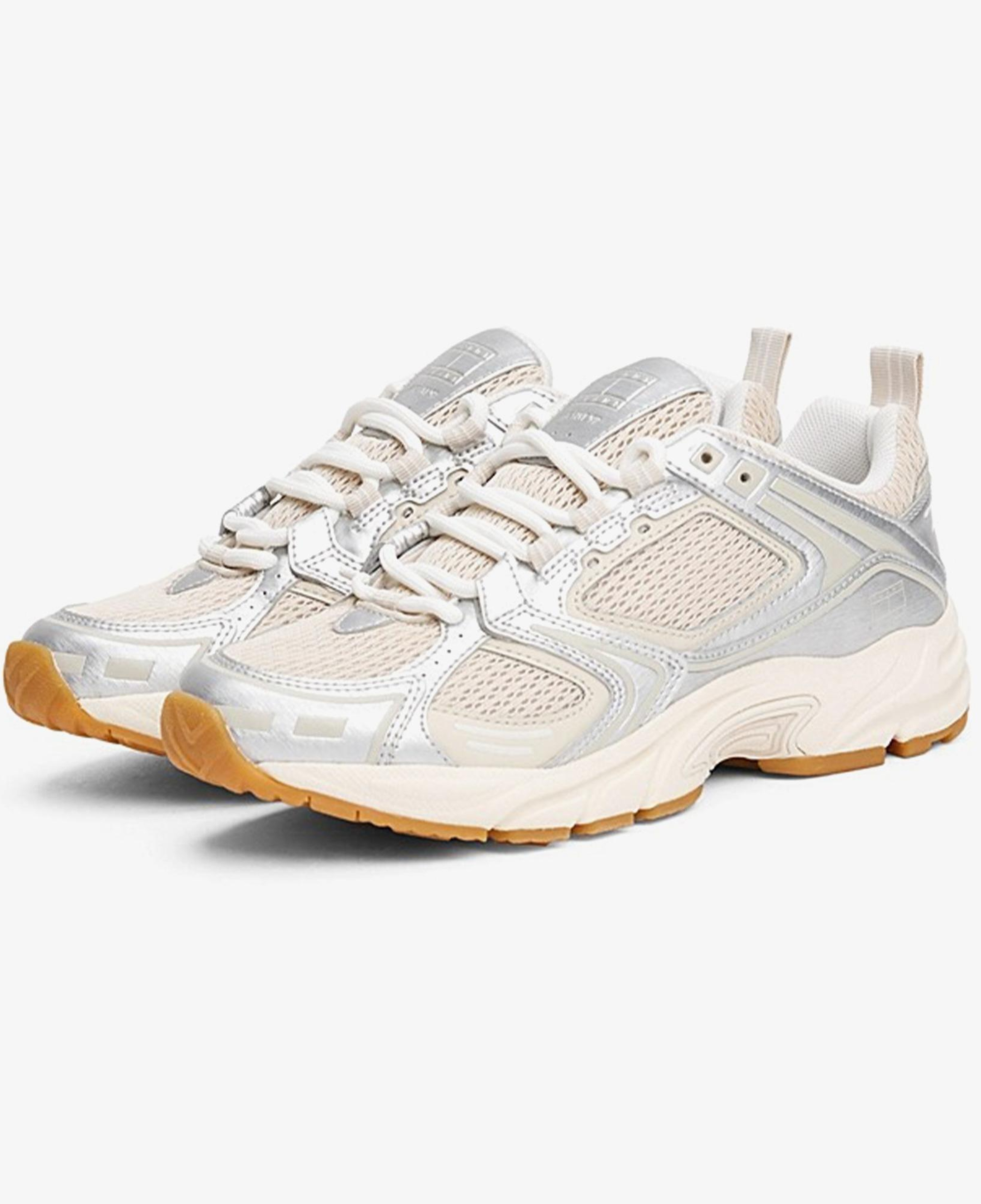 Tommy Hilfiger Archieve 97 Metallic Kadın Bej Spor Ayakkabı