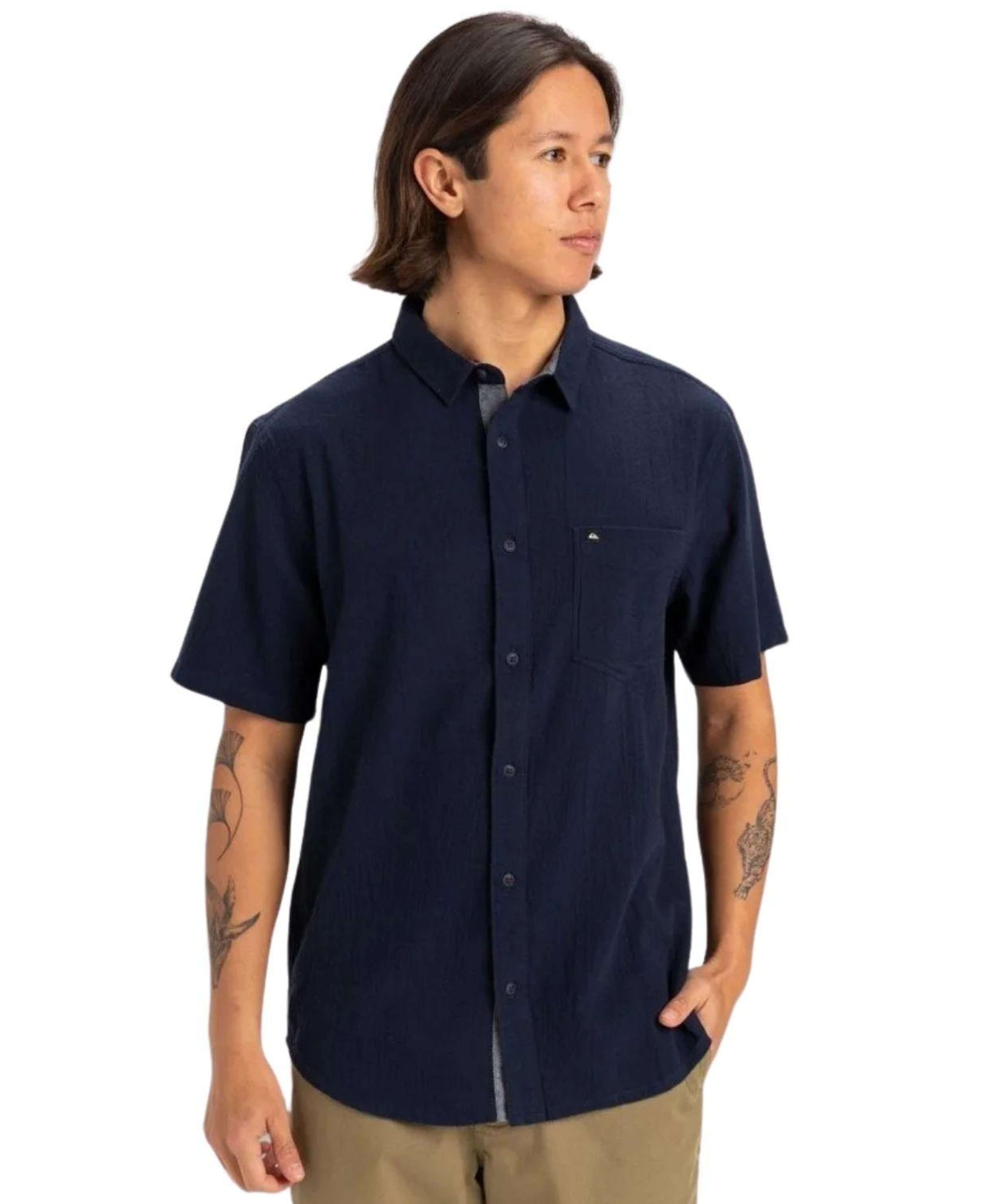 Quiksilver Timebox Erkek Mavi Gömlek