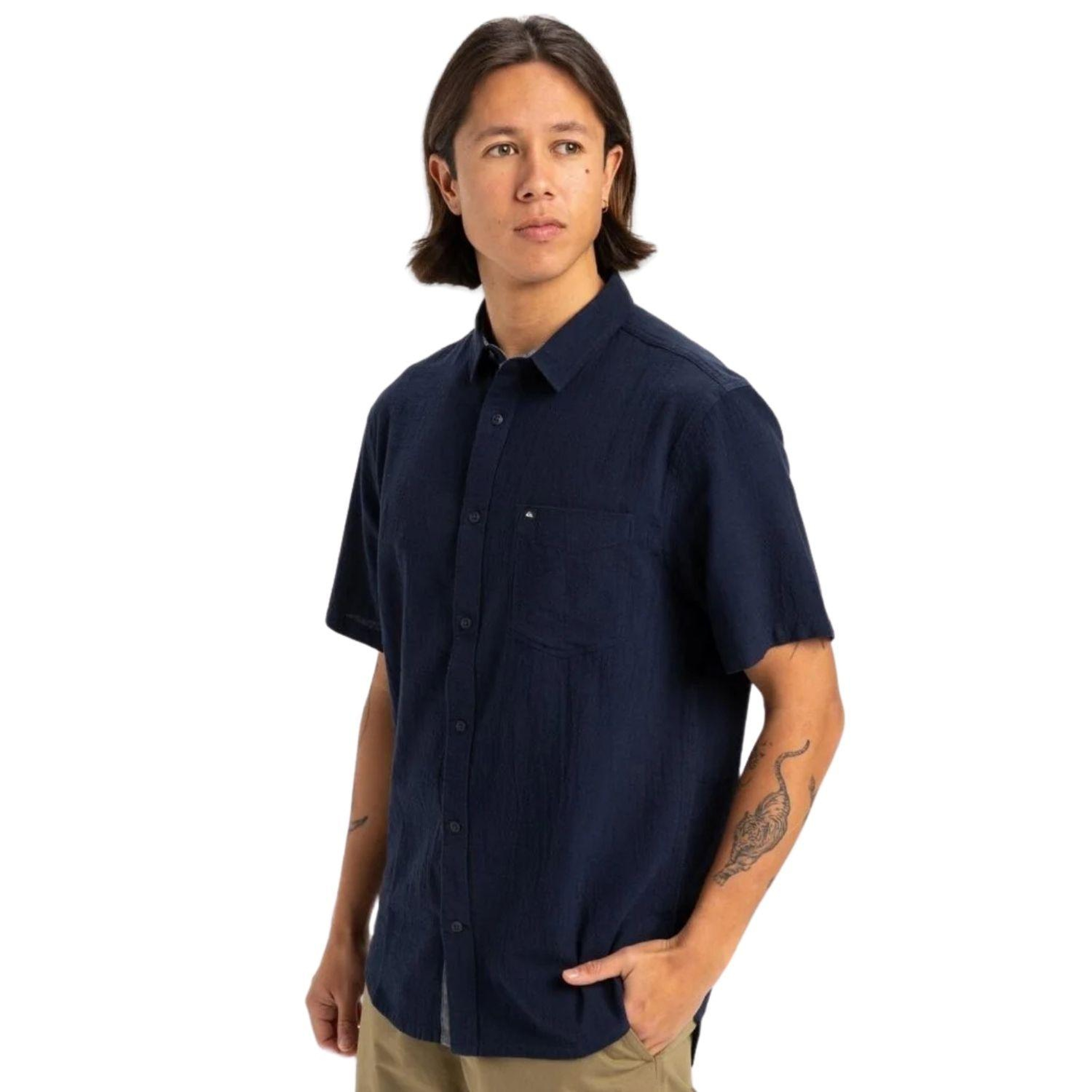 Quiksilver Timebox Erkek Mavi Gömlek