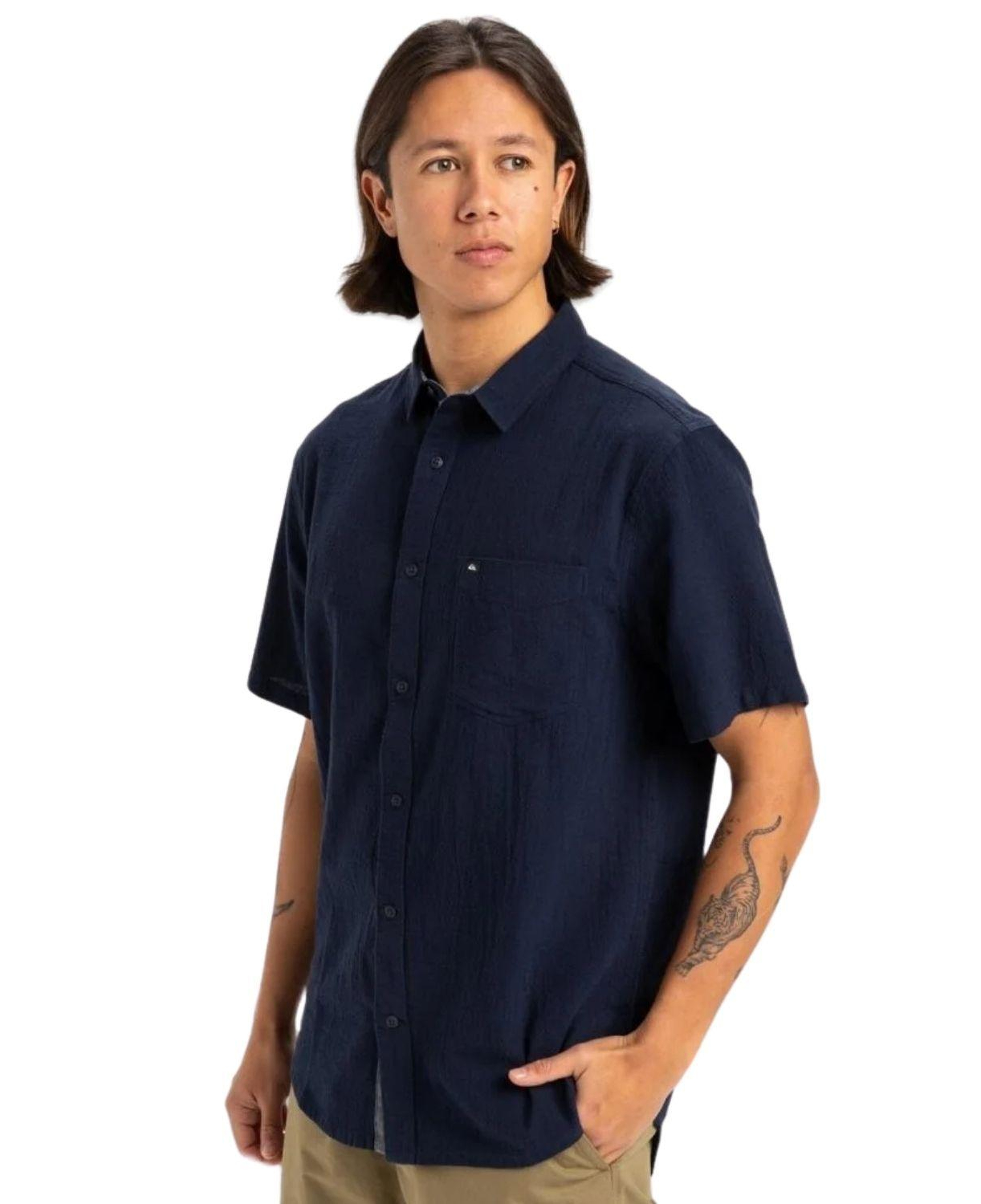 Quiksilver Timebox Erkek Mavi Gömlek