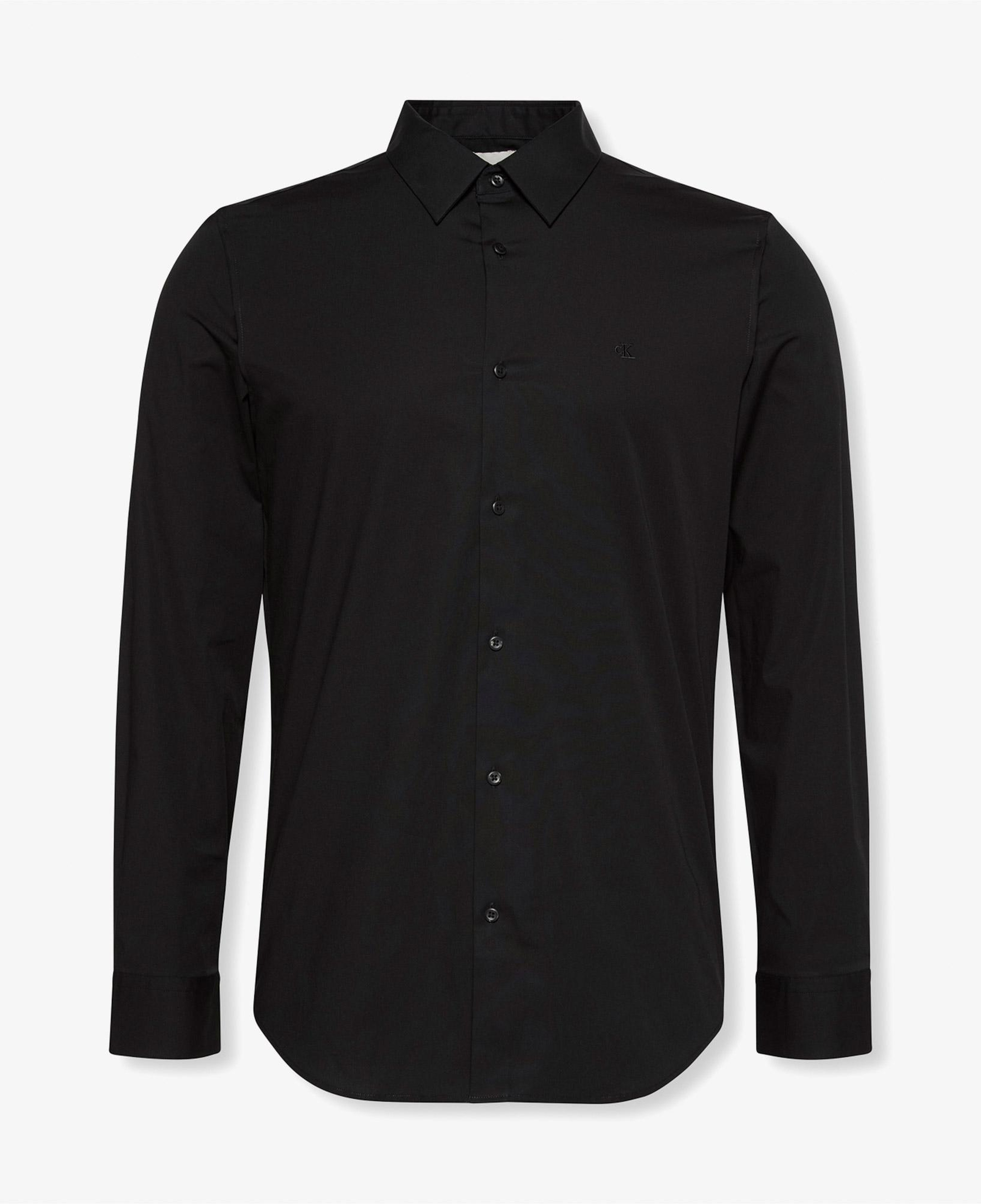 Calvin Klein Solid Slim Erkek Siyah Gömlek