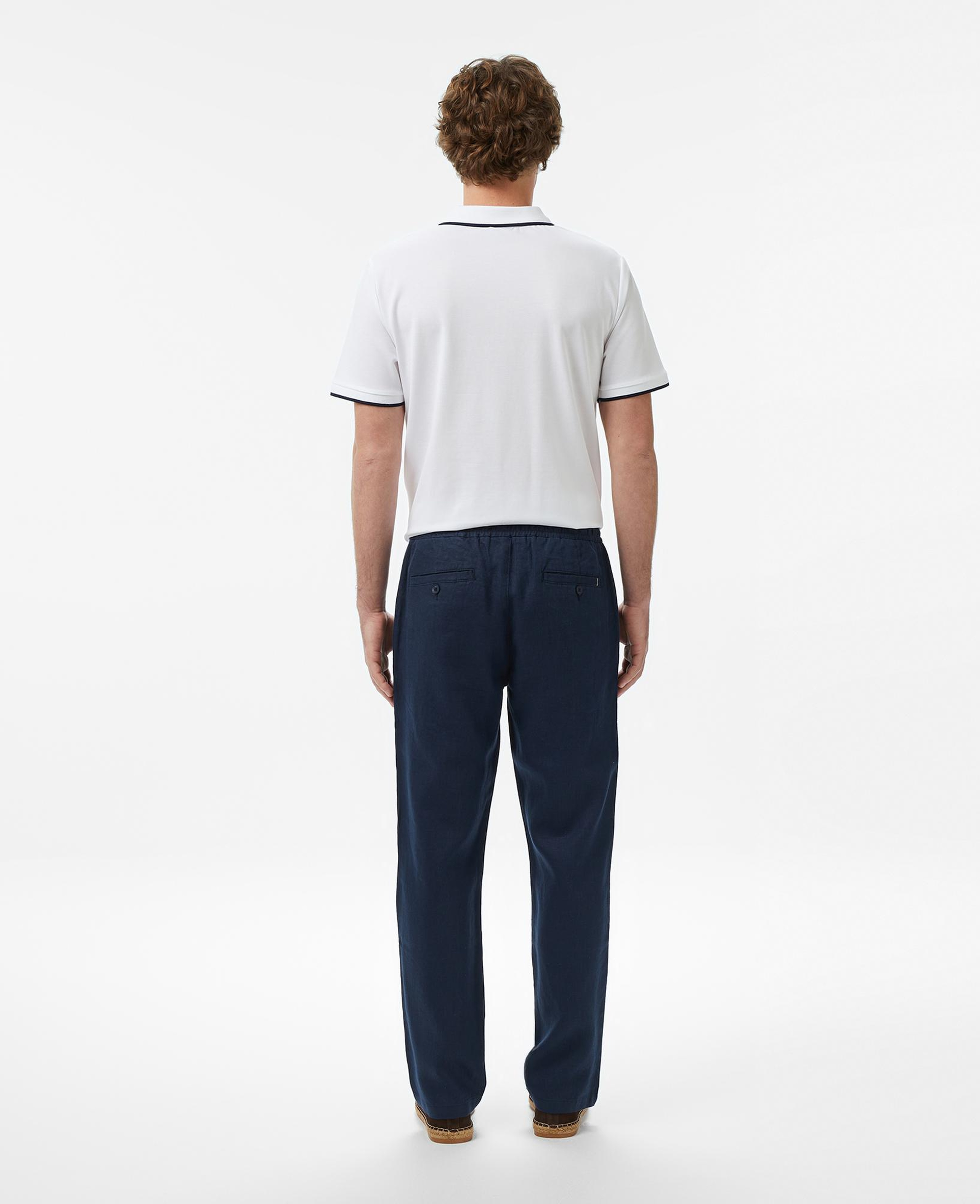 Nautica Erkek Lacivert Regular Fit Keten Pantolon