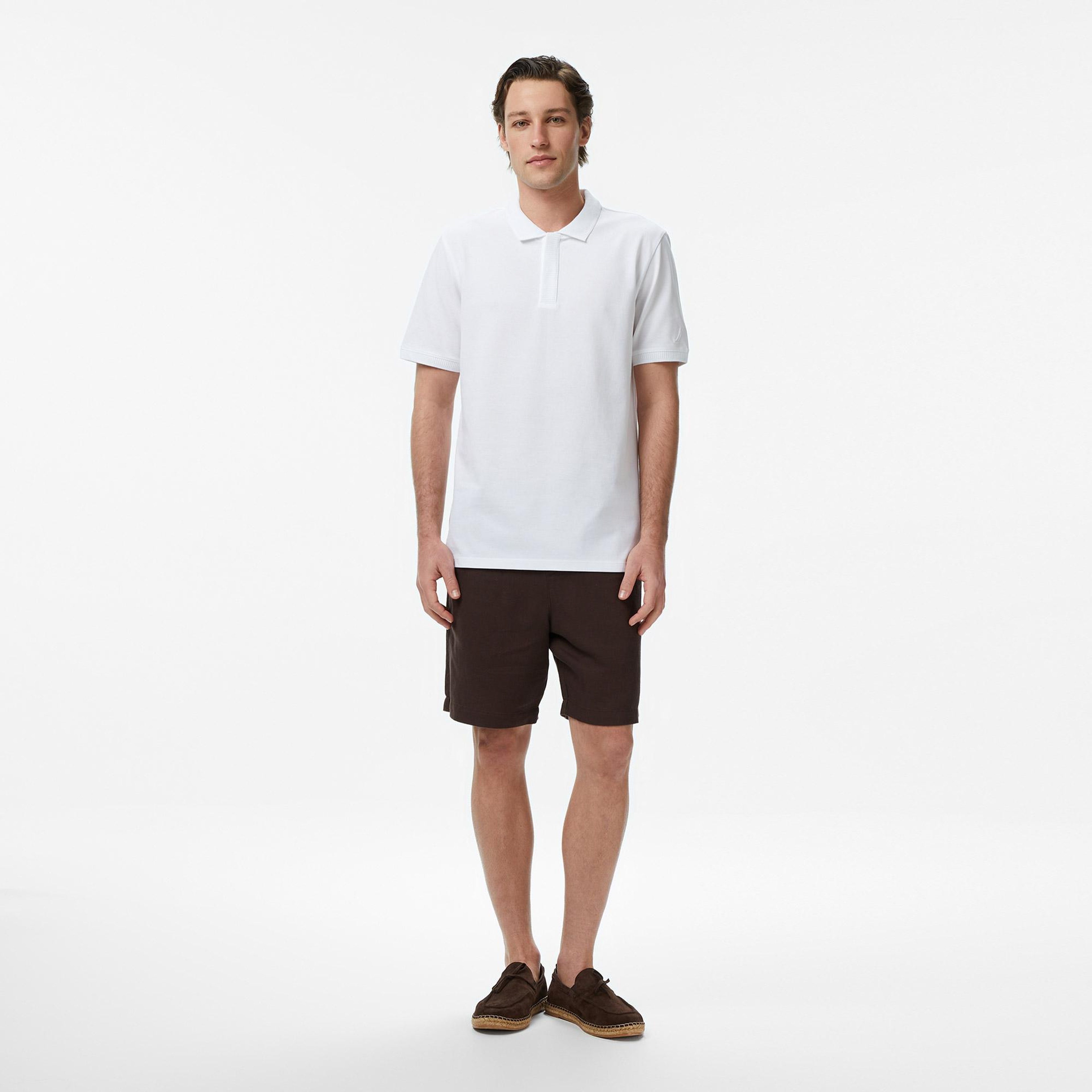 Nautica Erkek Beyaz Regular Fit Polo Yaka T-Shirt
