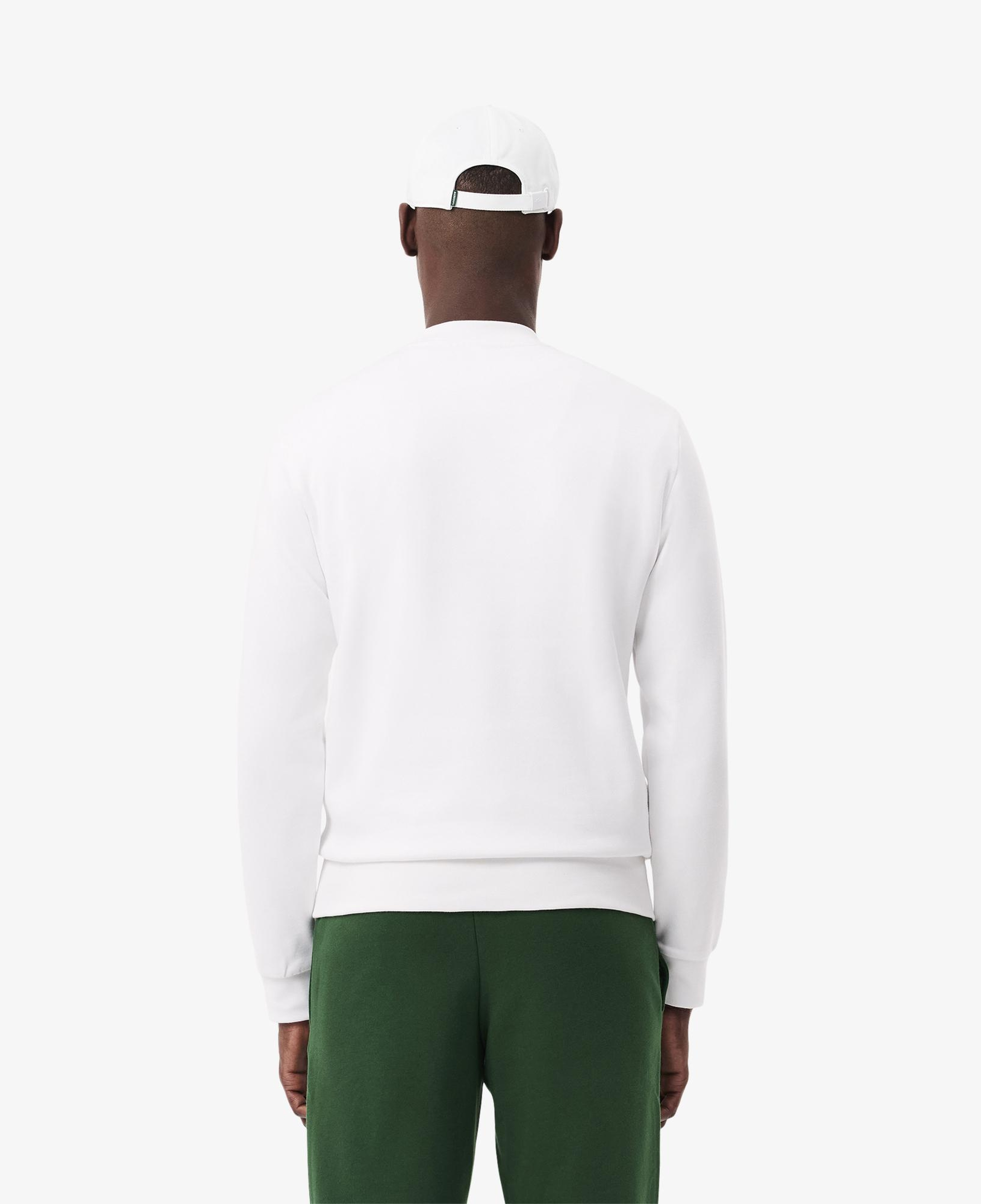 Erkek Classic Fit Bisiklet Yaka Organik Pamuk Beyaz Sweatshirt