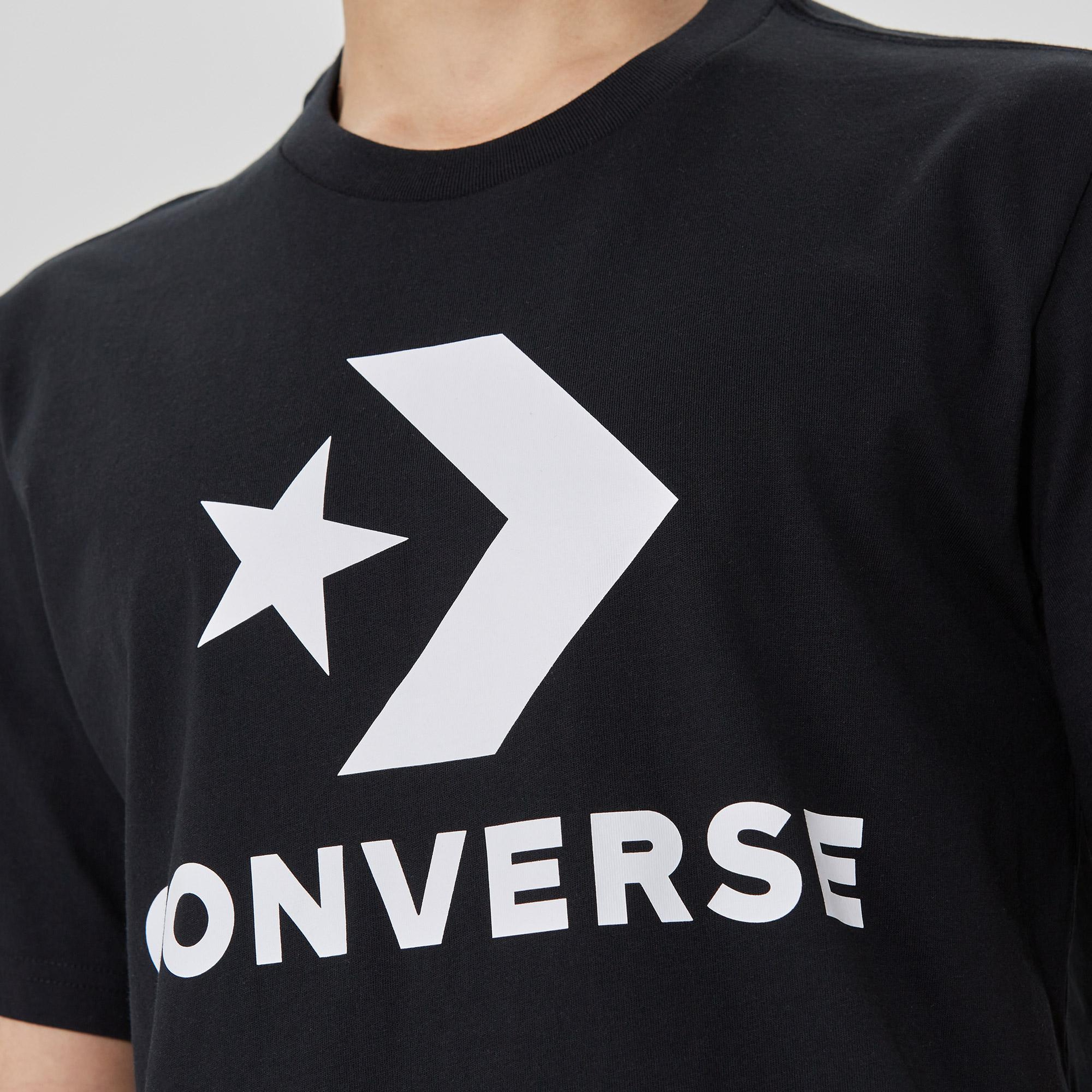 Converse Go-To Star Chevron Logo Unisex Siyah T-Shirt