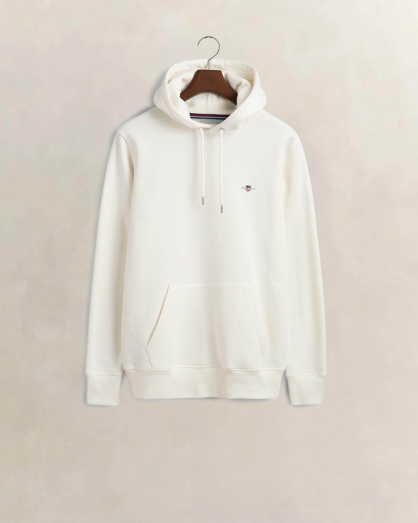 GANT Erkek Krem Regular Fit Kapüşonlu Sweatshirt
