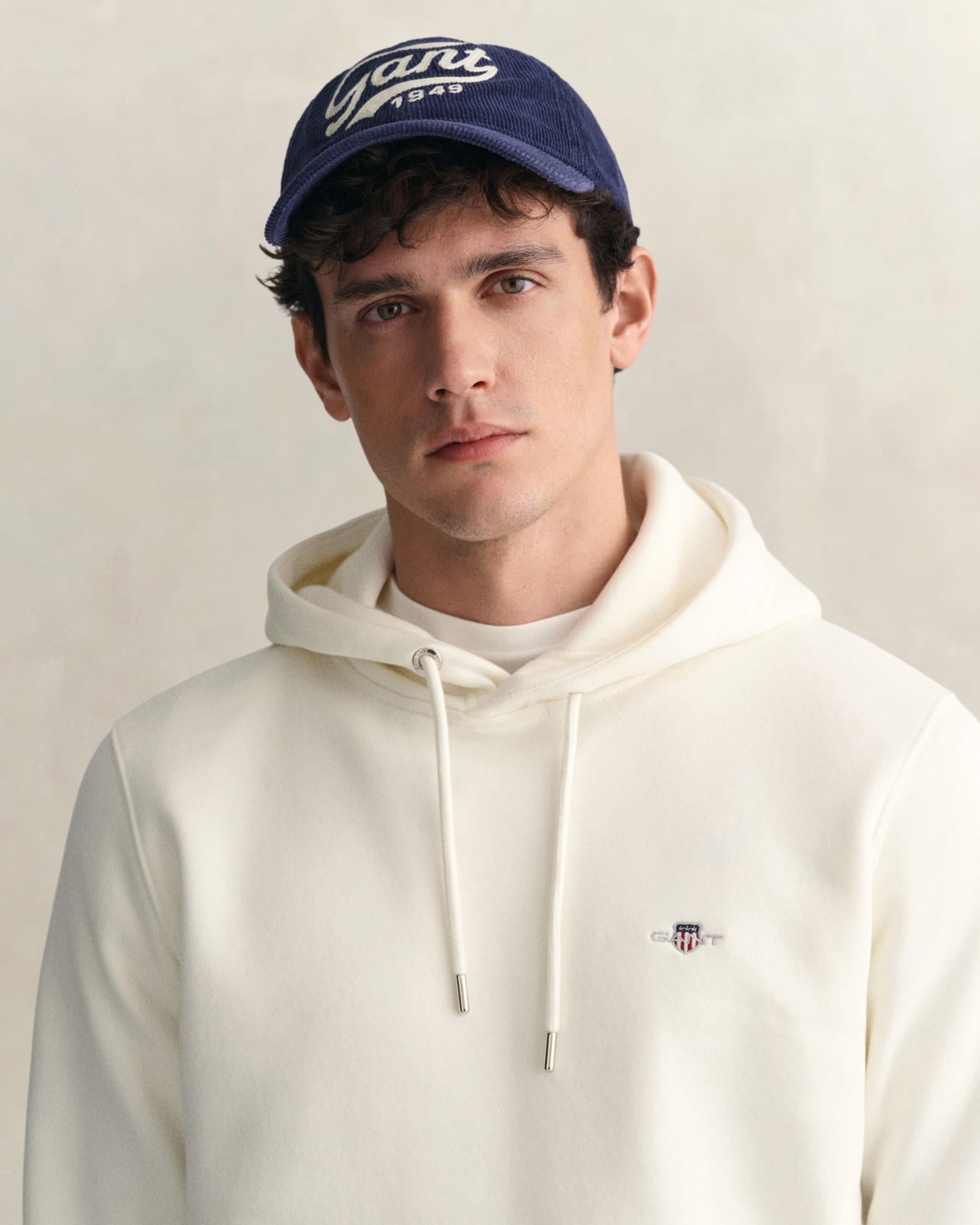 GANT Erkek Krem Regular Fit Kapüşonlu Sweatshirt