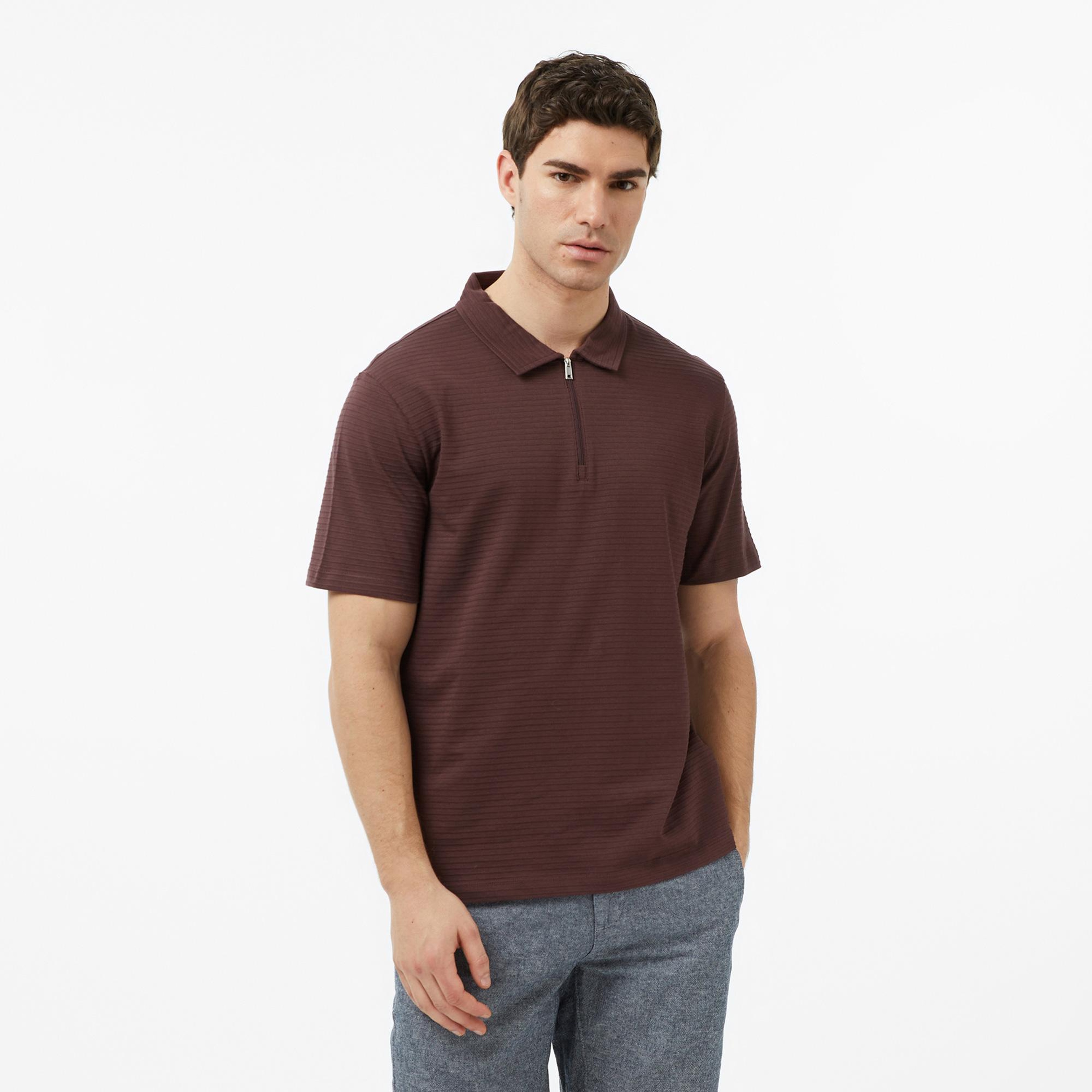 Nautica Erkek Kahverengi Regular Fit Polo Yaka T-Shirt