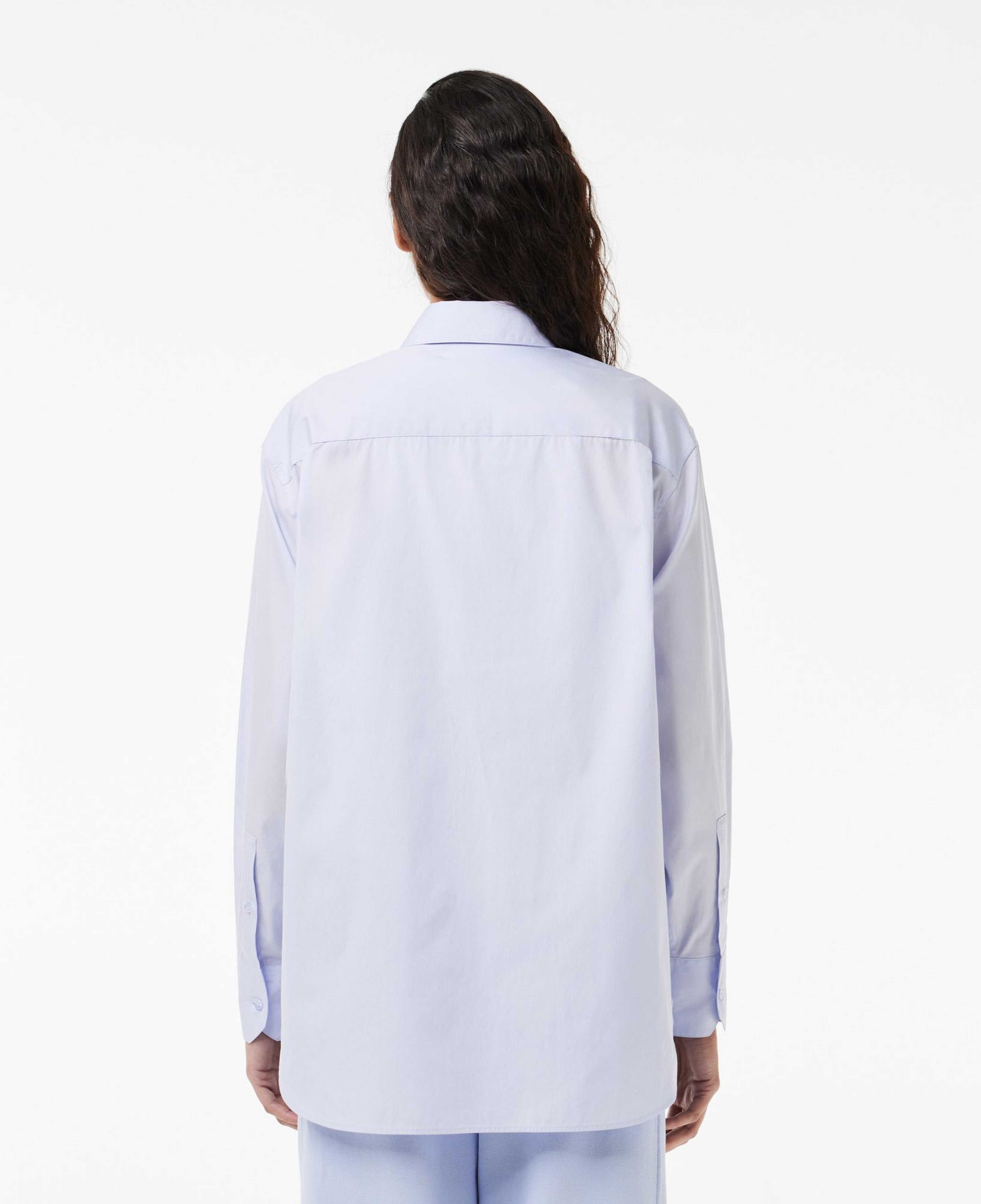 Kadın Oversize Çizgili Mavi Gömlek