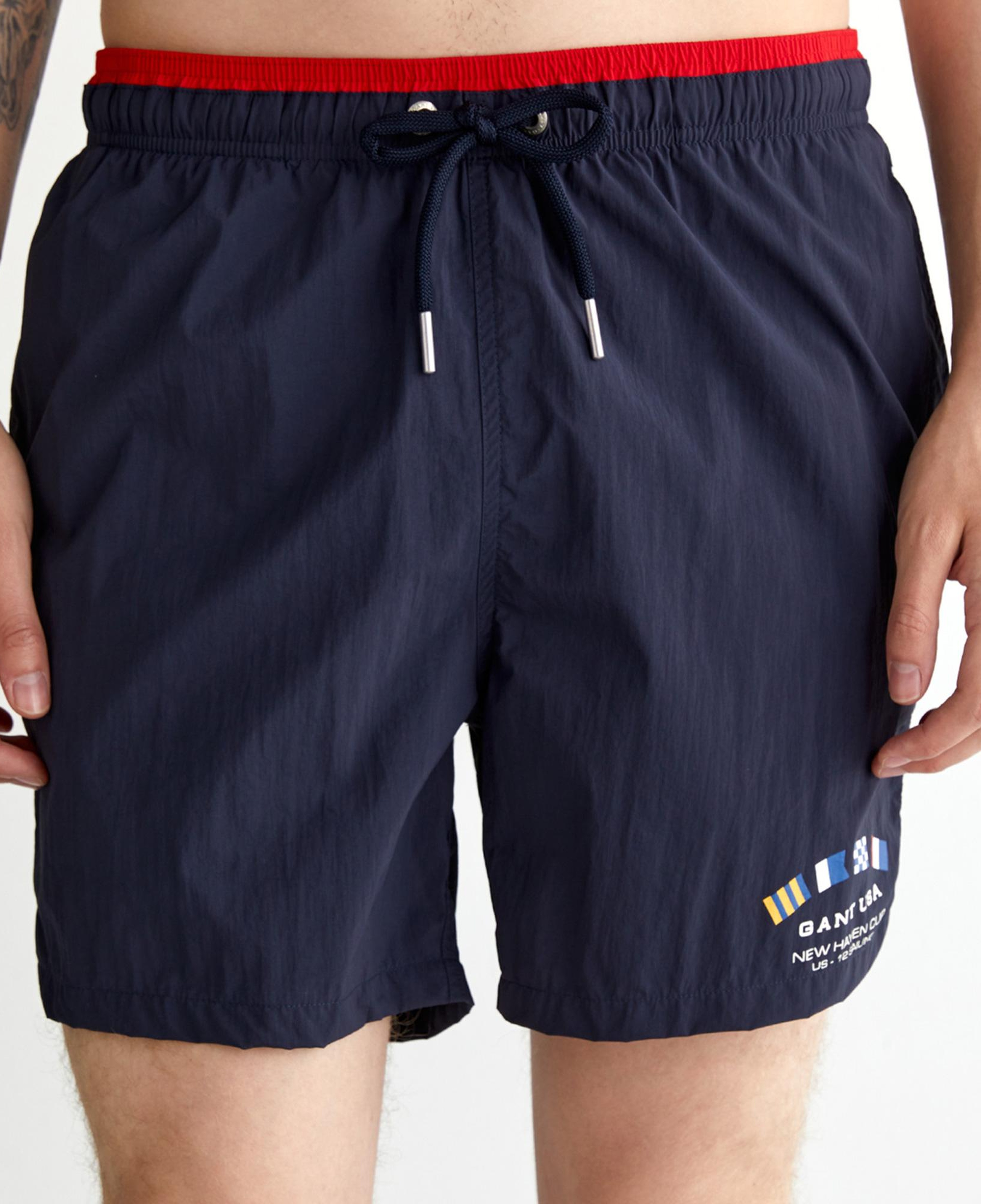 GANT Erkek Lacivert Regular Fit Logolu Deniz Şortu