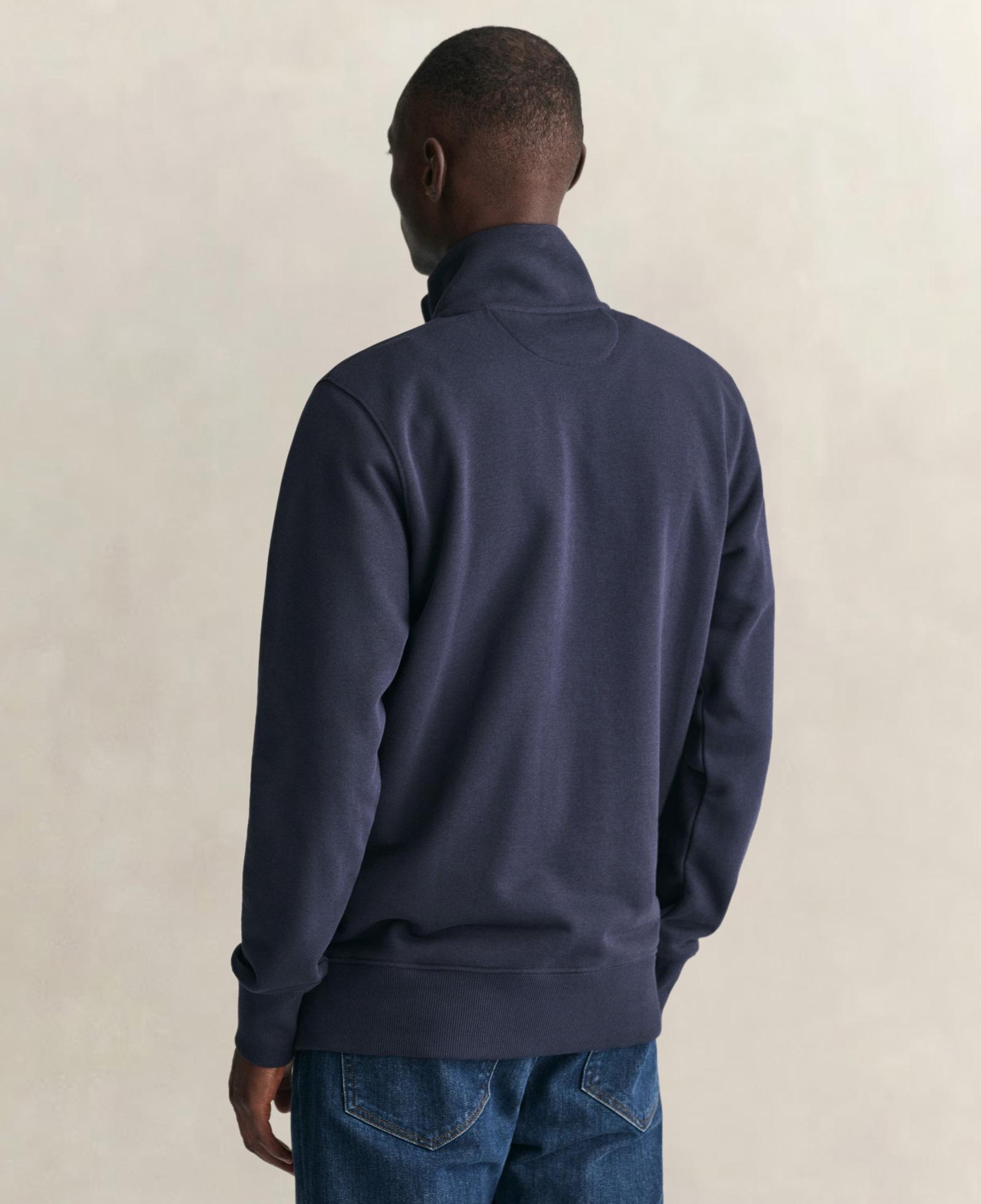 GANT Erkek Lacivert Fermuarlı Logolu Sweatshirt