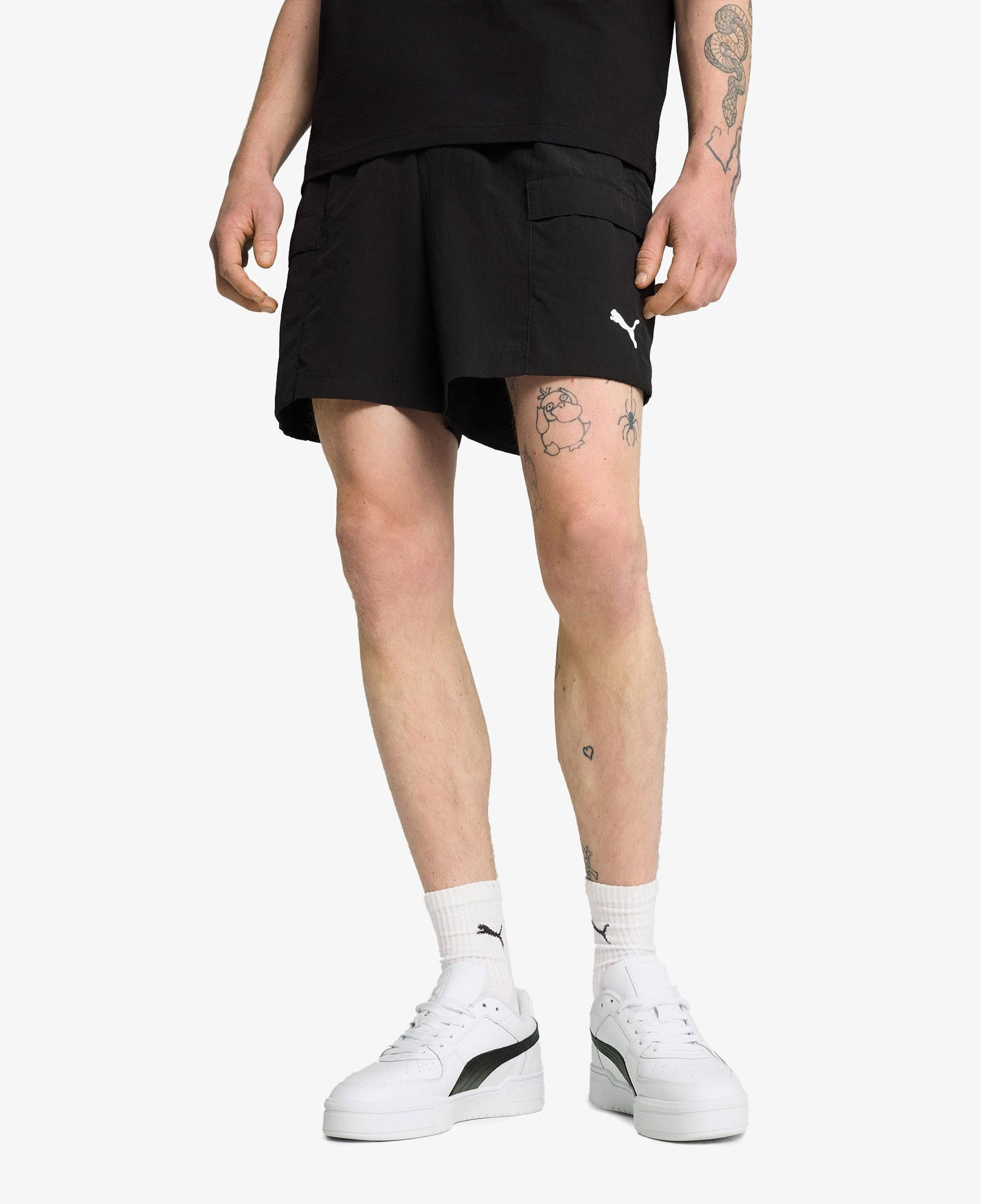 Puma Wardrobe Essentials Relaxed Cargo Unisex Siyah Şort