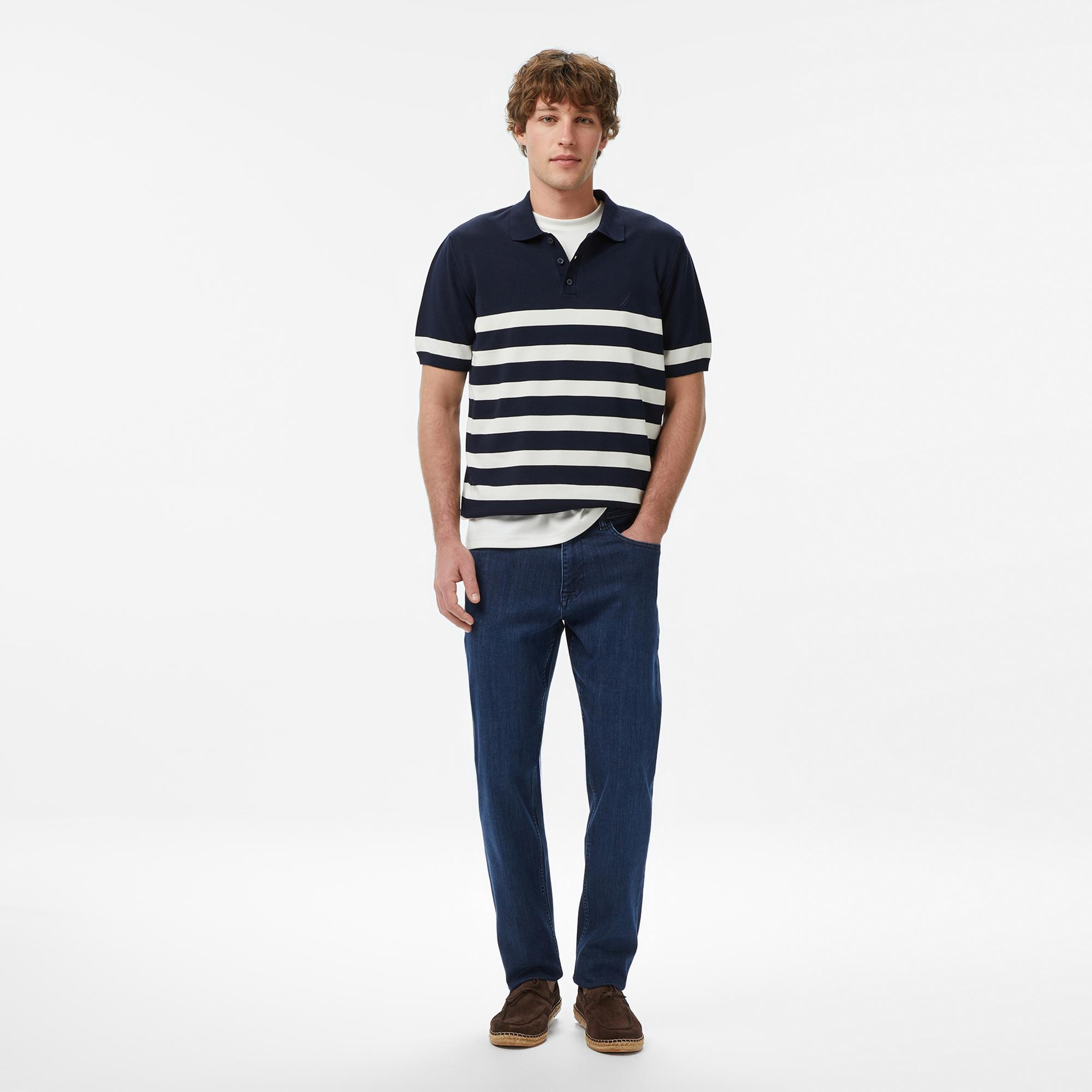 Nautica Erkek Lacivert Regular Fit Kısa Kollu Triko