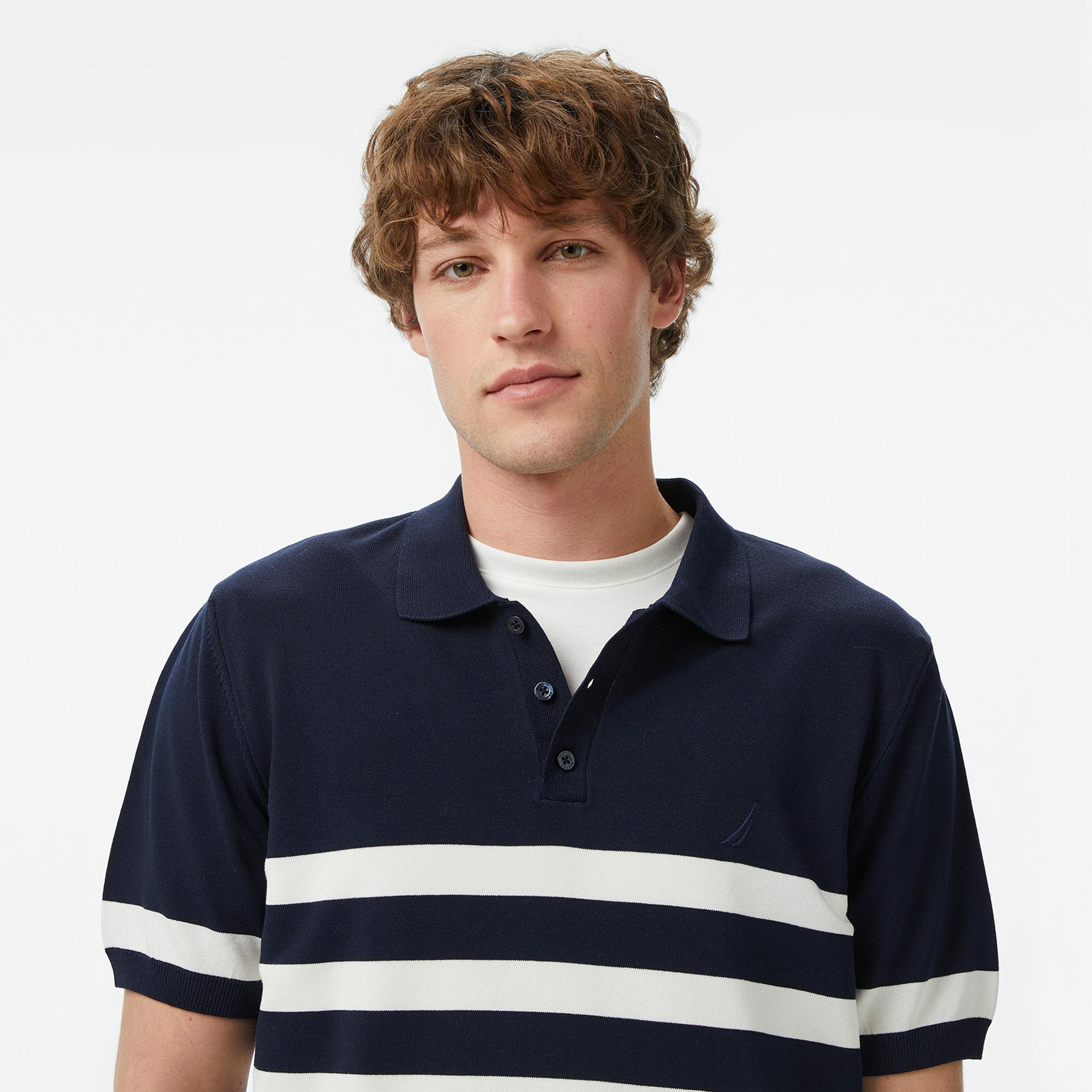 Nautica Erkek Lacivert Regular Fit Kısa Kollu Triko