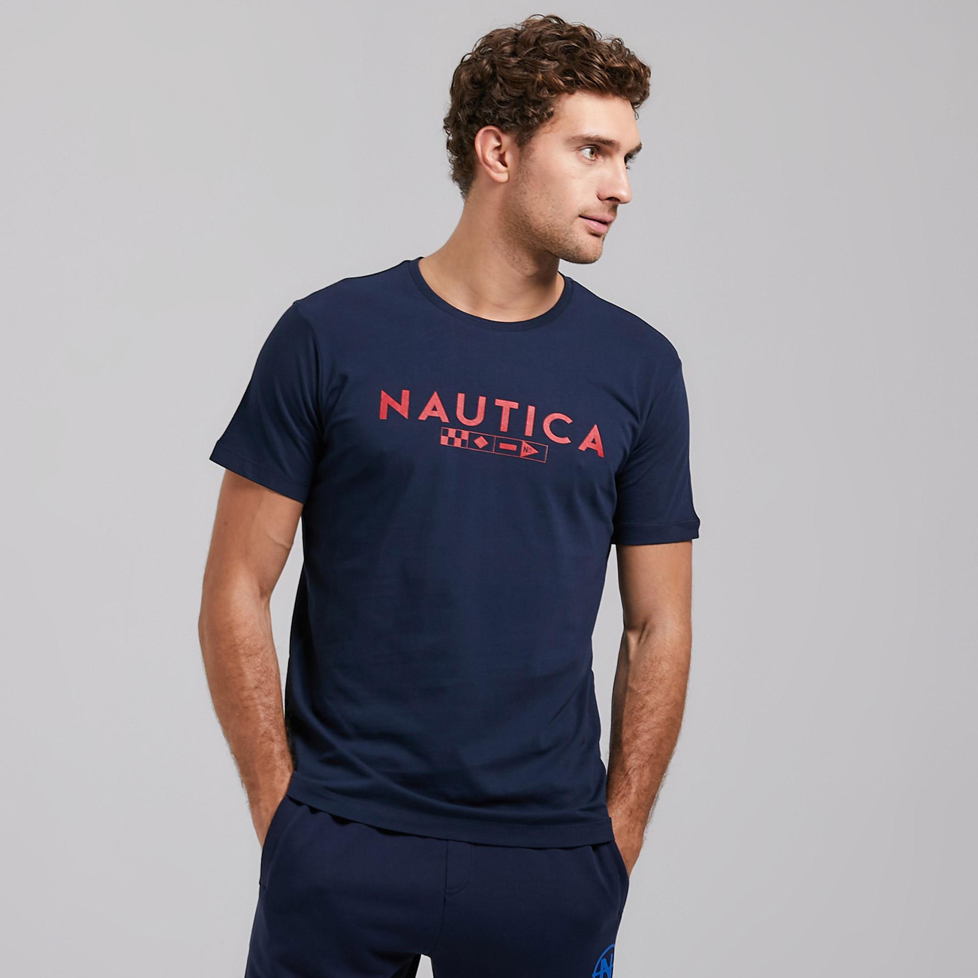 Nautica Erkek Lacivert Standart Fit T-Shirt