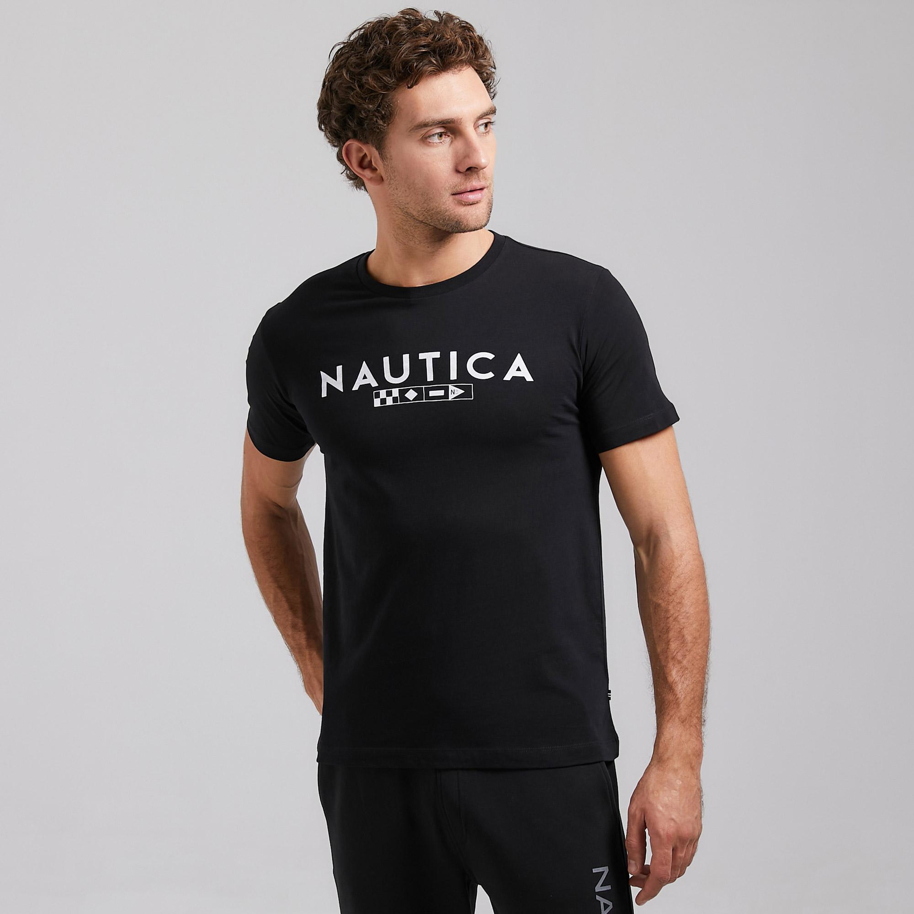 Nautica Erkek Siyah Standart Fit T-Shirt