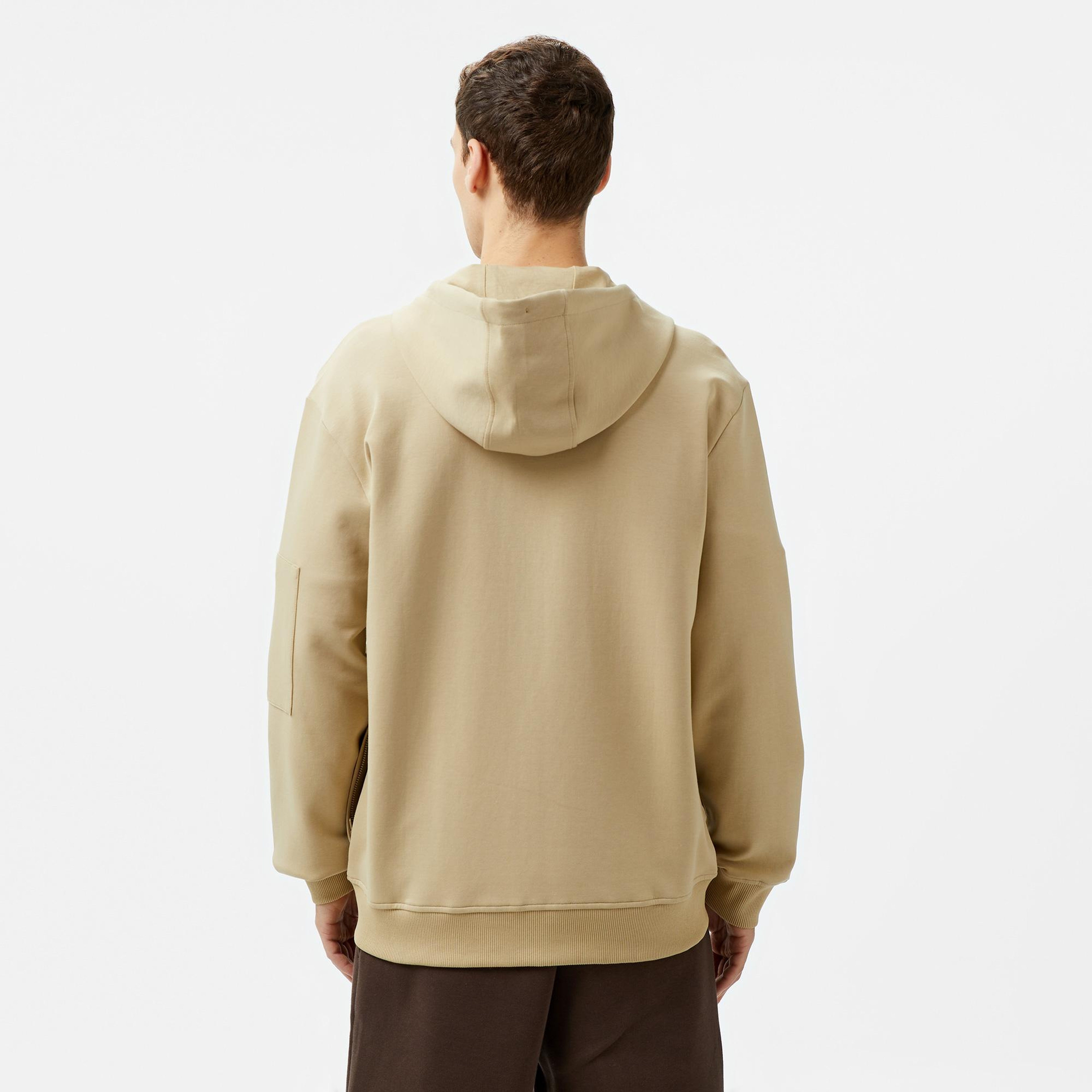 UNITED4 Cool M Full Zip Erkek Bej Sweatshirt