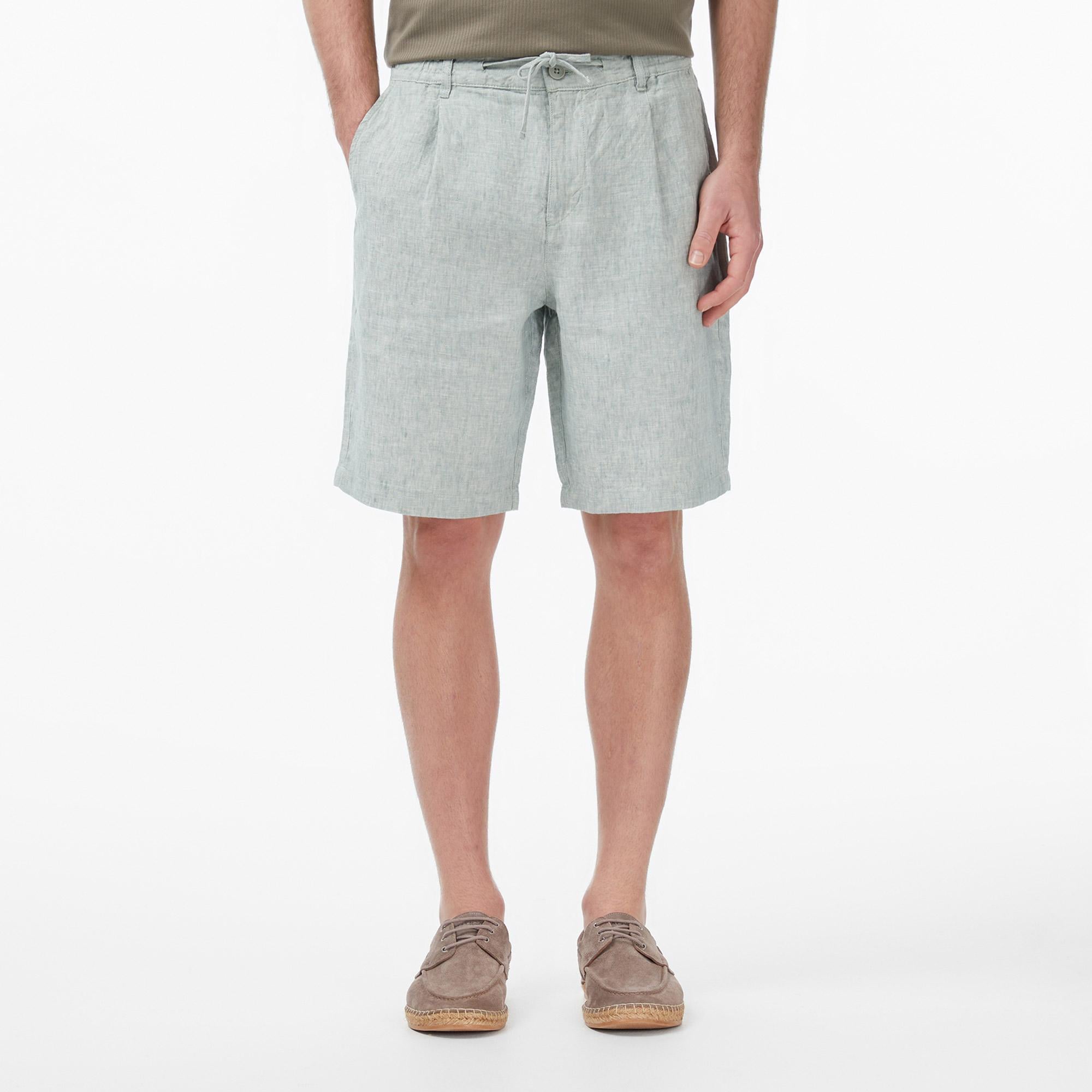 Nautica Erkek Yeşil Regular Fit Keten Şort