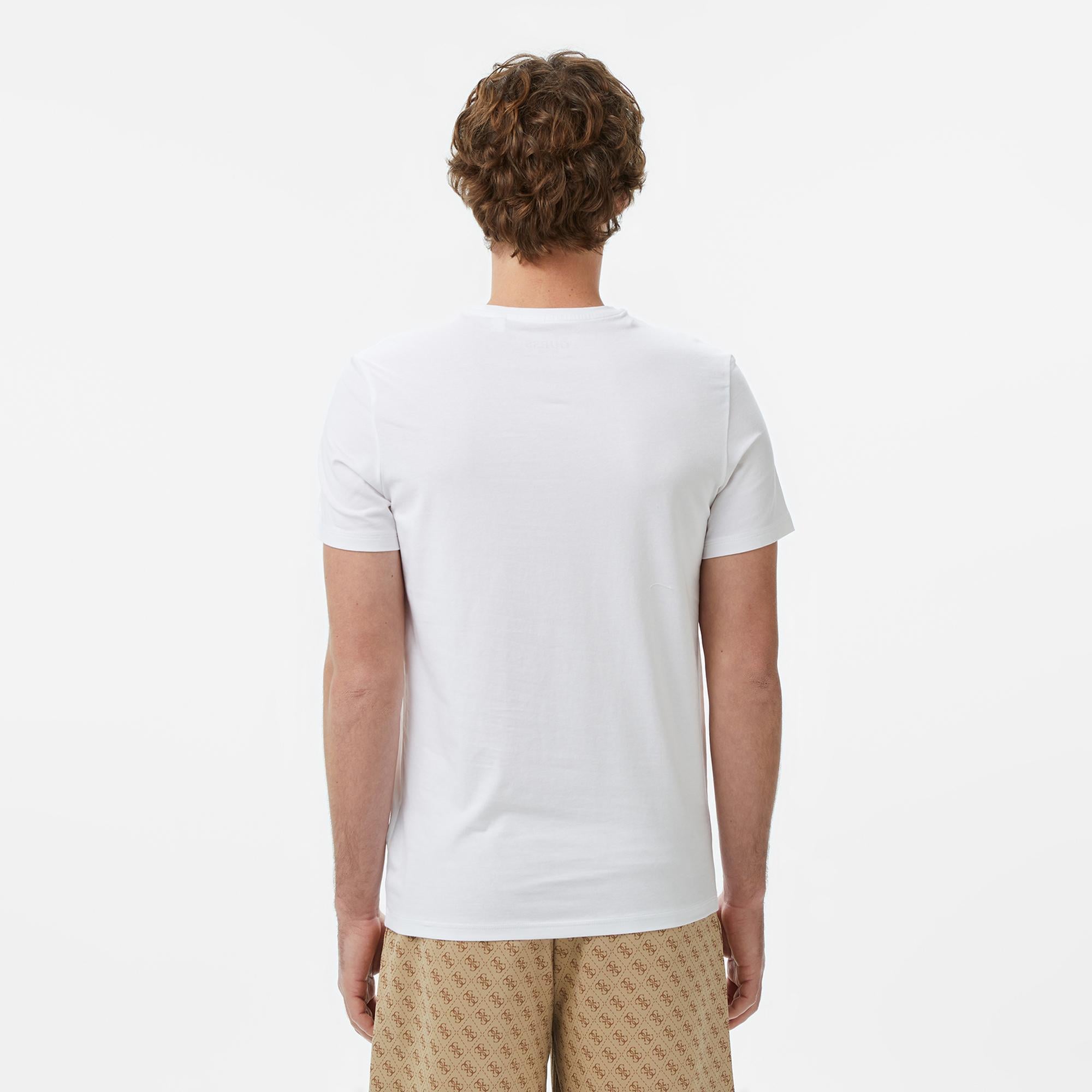 Guess Caleb Erkek Beyaz 2'Li T-Shirt