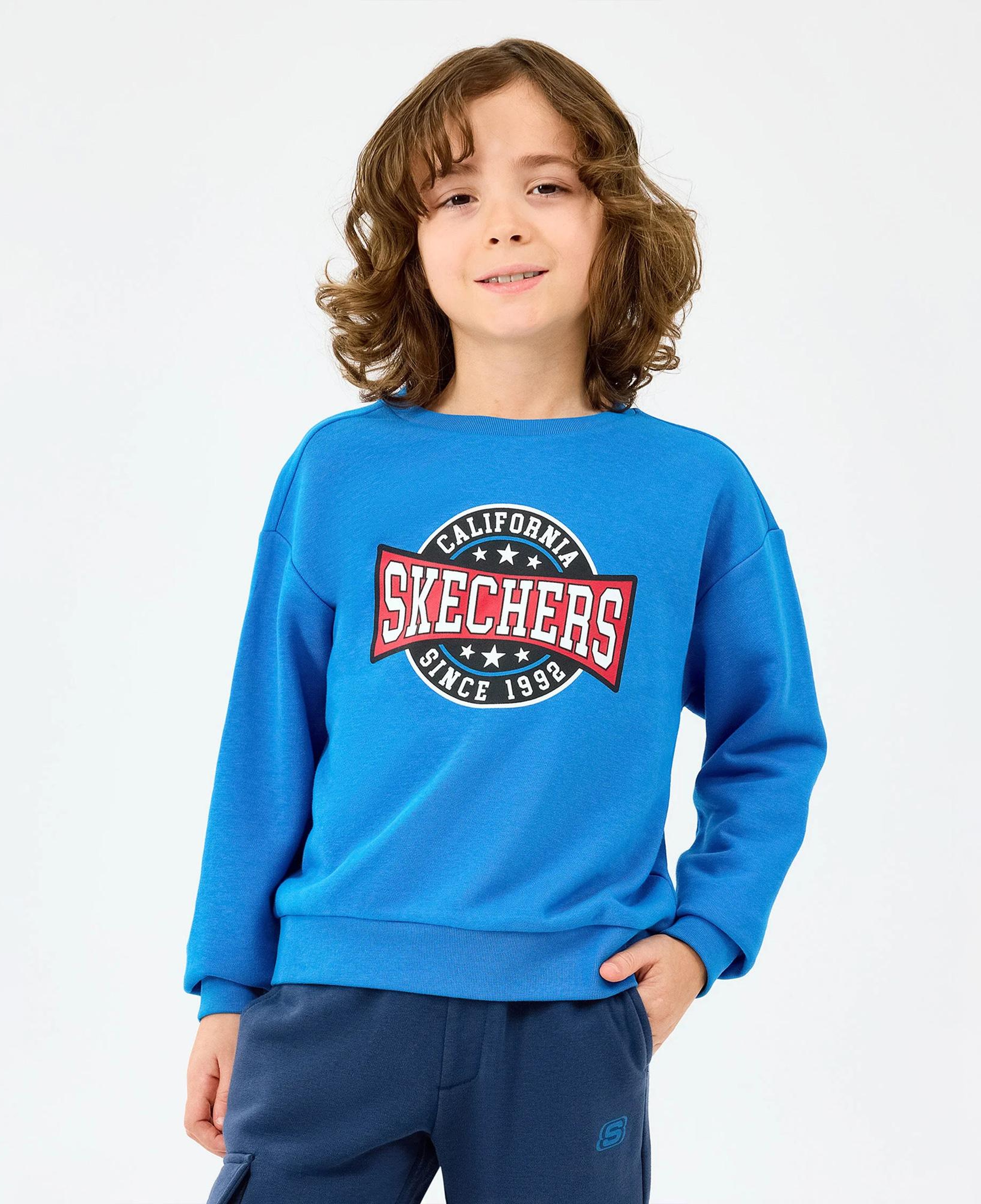Skechers Crewneck Çocuk Mavi Sweatshirt