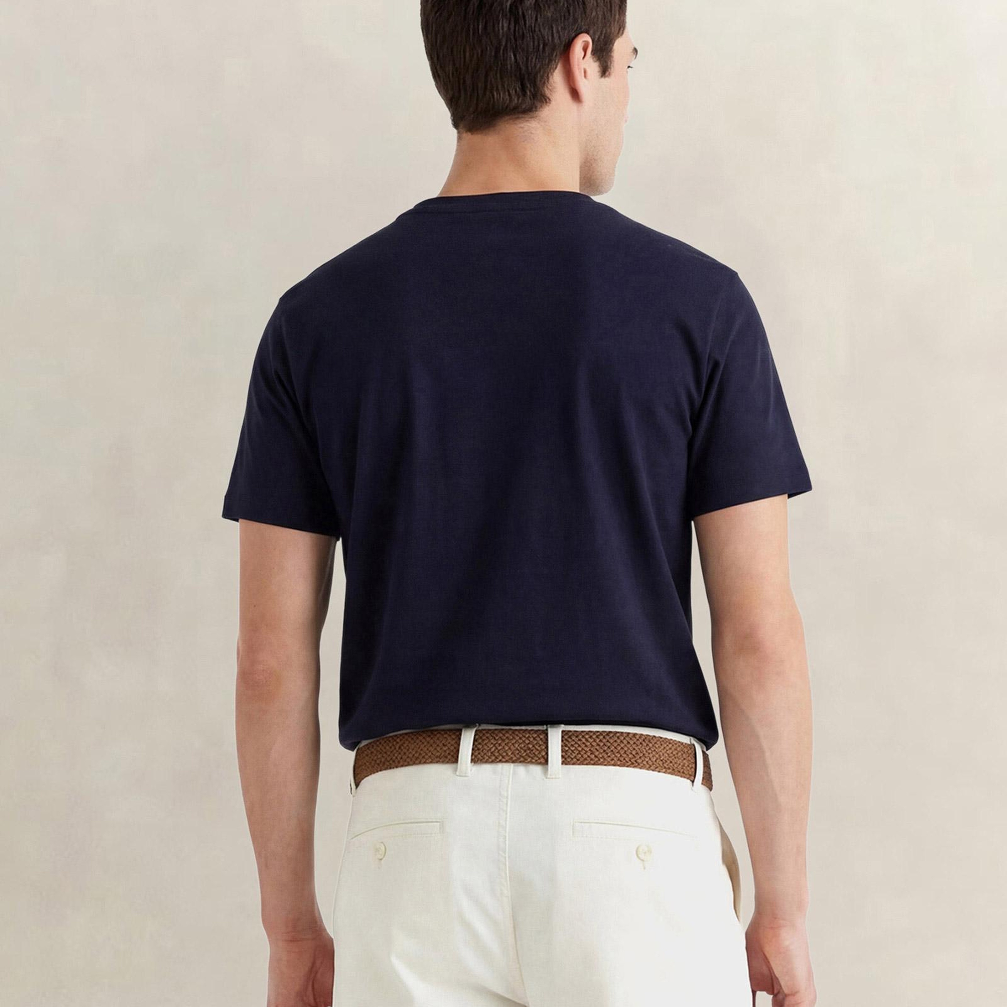 GANT Erkek Lacivert Bisiklet Yaka Regular Fit T-Shirt