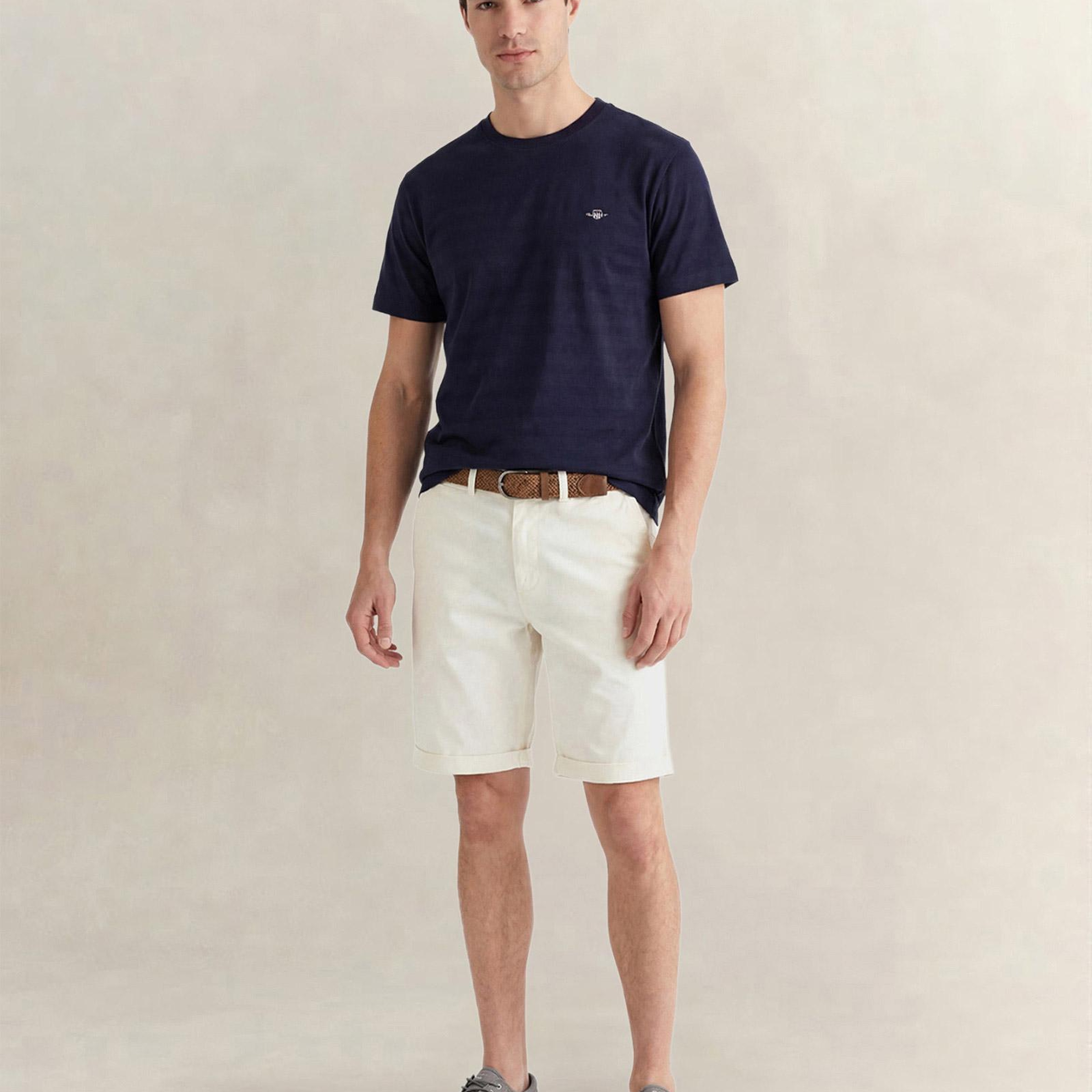GANT Erkek Lacivert Bisiklet Yaka Regular Fit T-Shirt