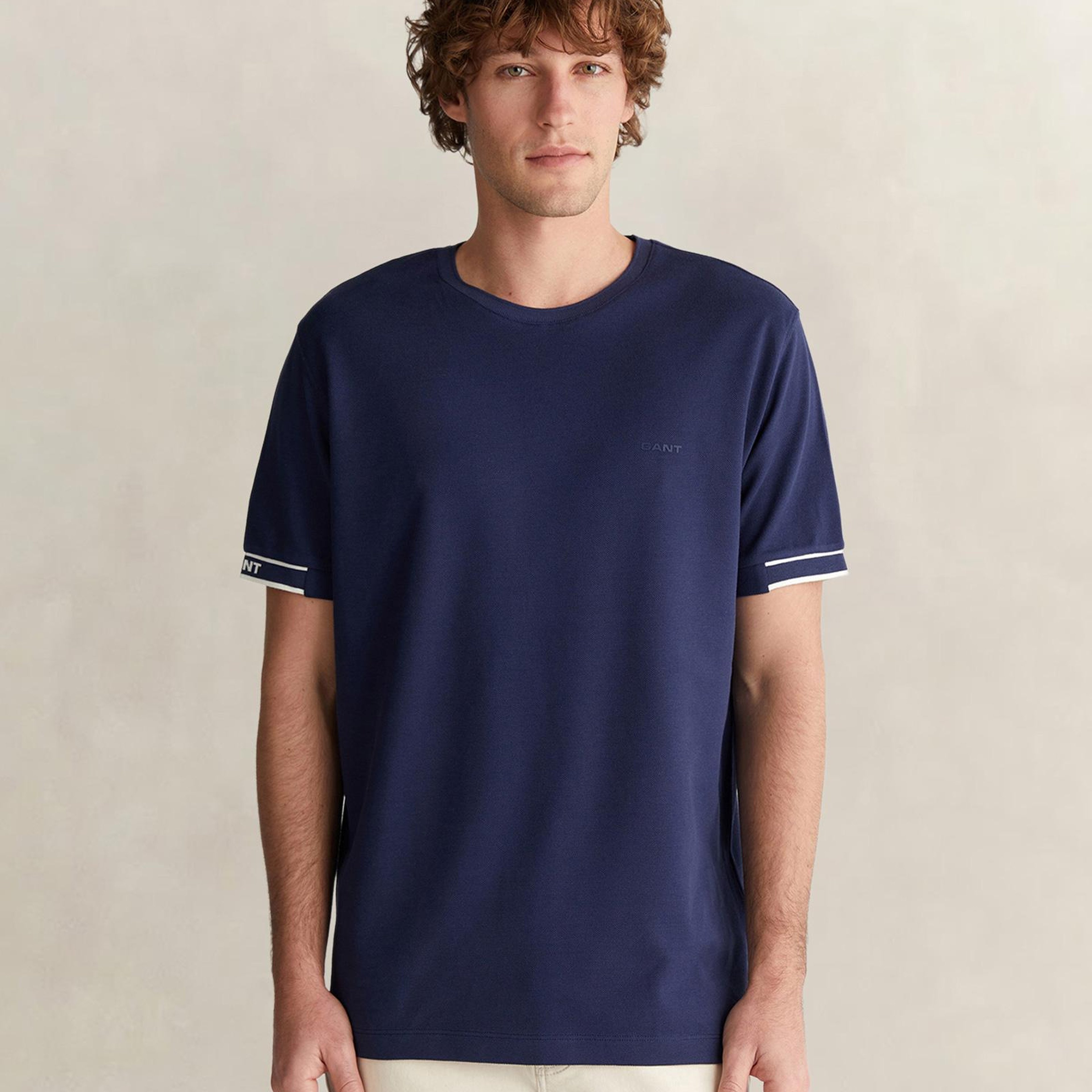 GANT Erkek Lacivert Kısa Kollu T-Shirt