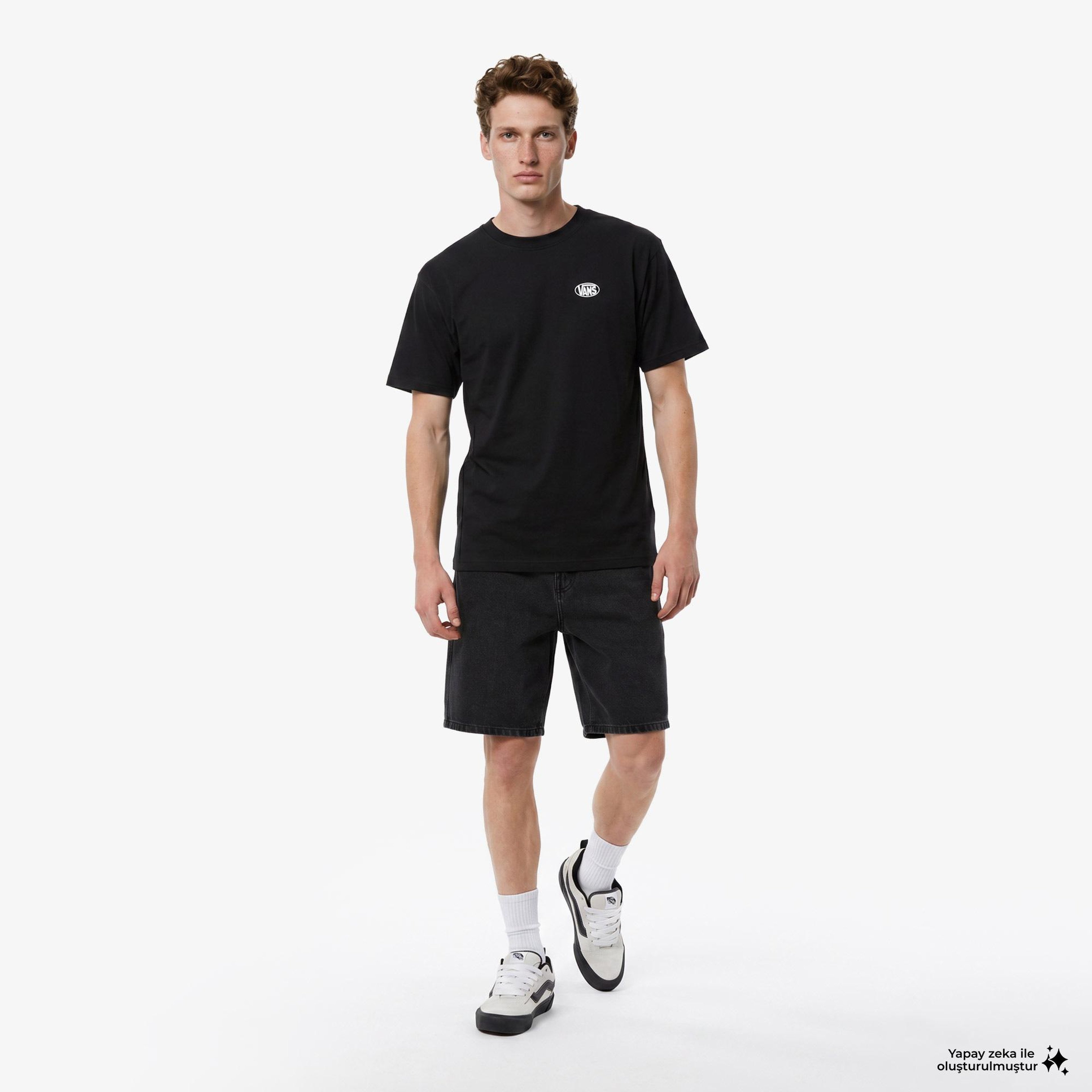 Vans Oval Logo Loose Erkek Siyah T-Shirt