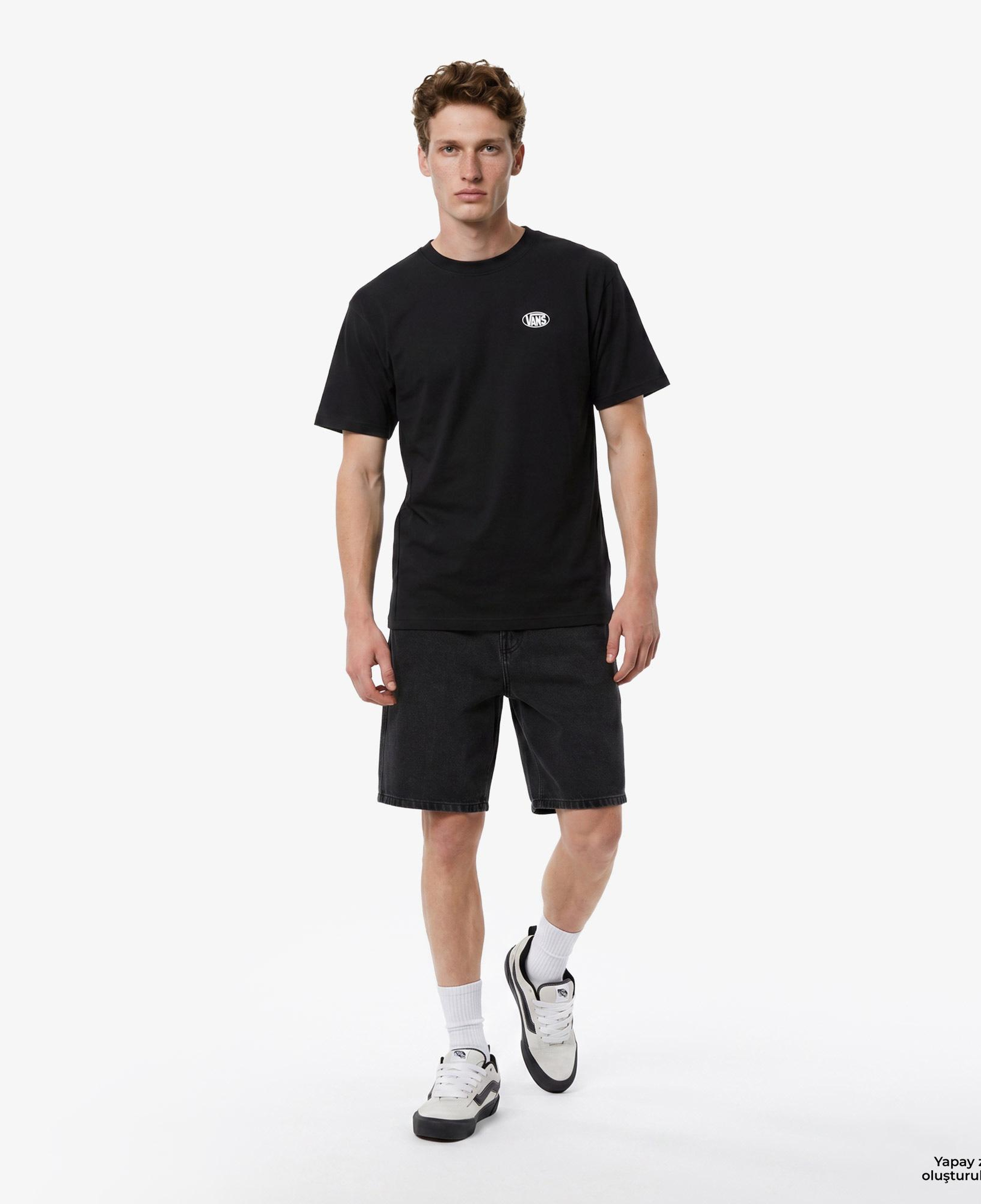 Vans Oval Logo Loose Erkek Siyah T-Shirt