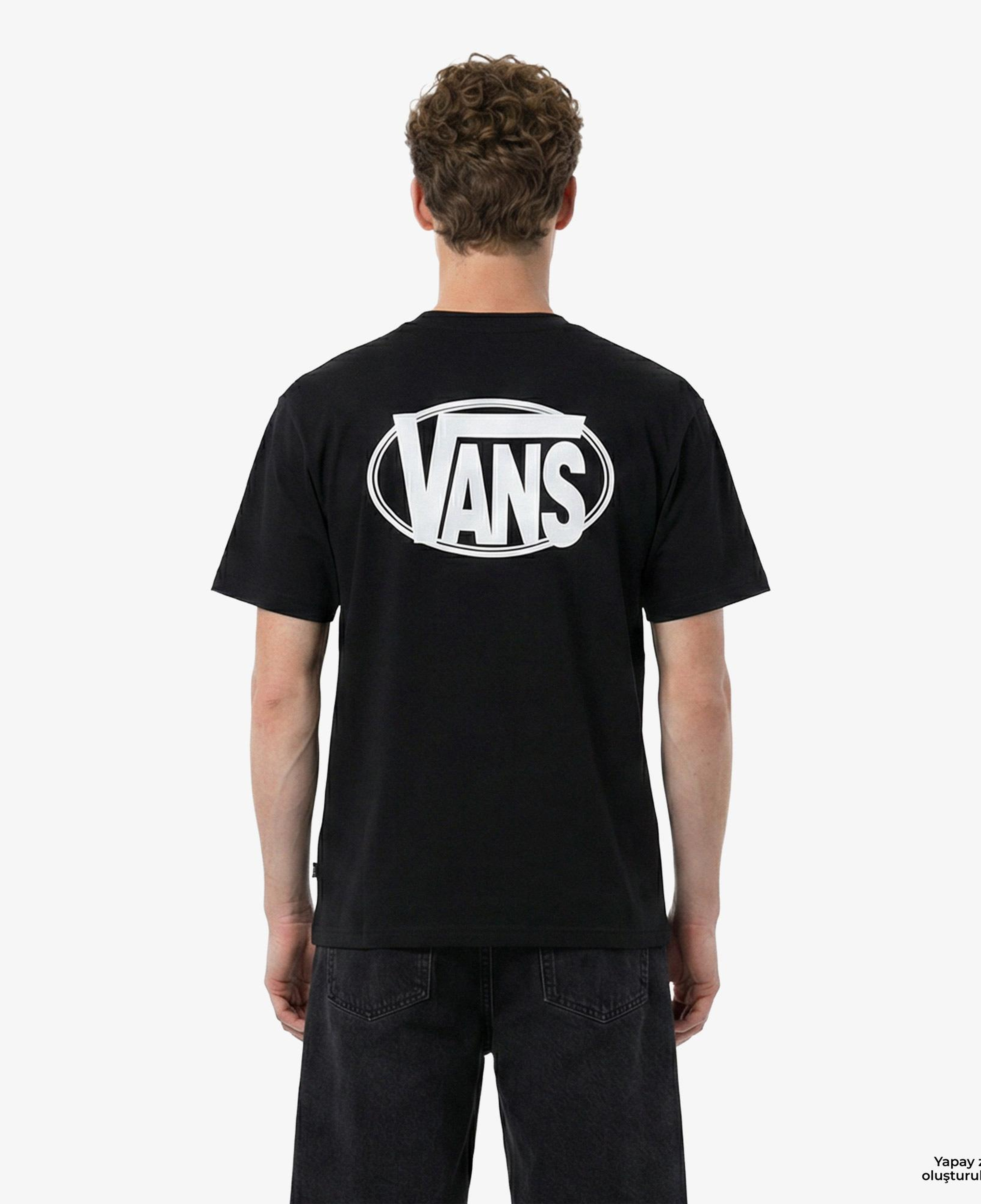 Vans Oval Logo Loose Erkek Siyah T-Shirt