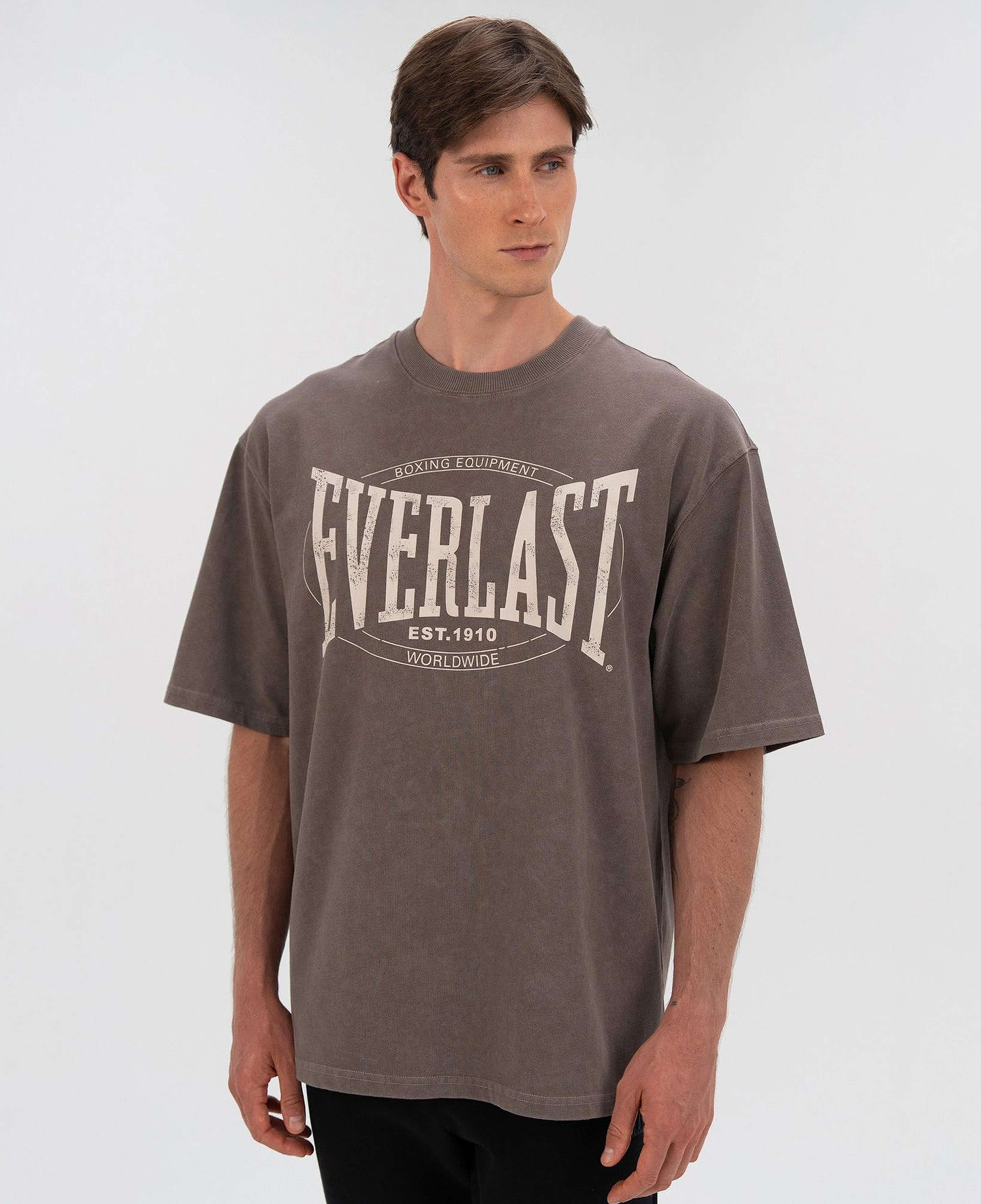 Everlast Authentic Boxing Oversize Erkek Gri T-Shirt