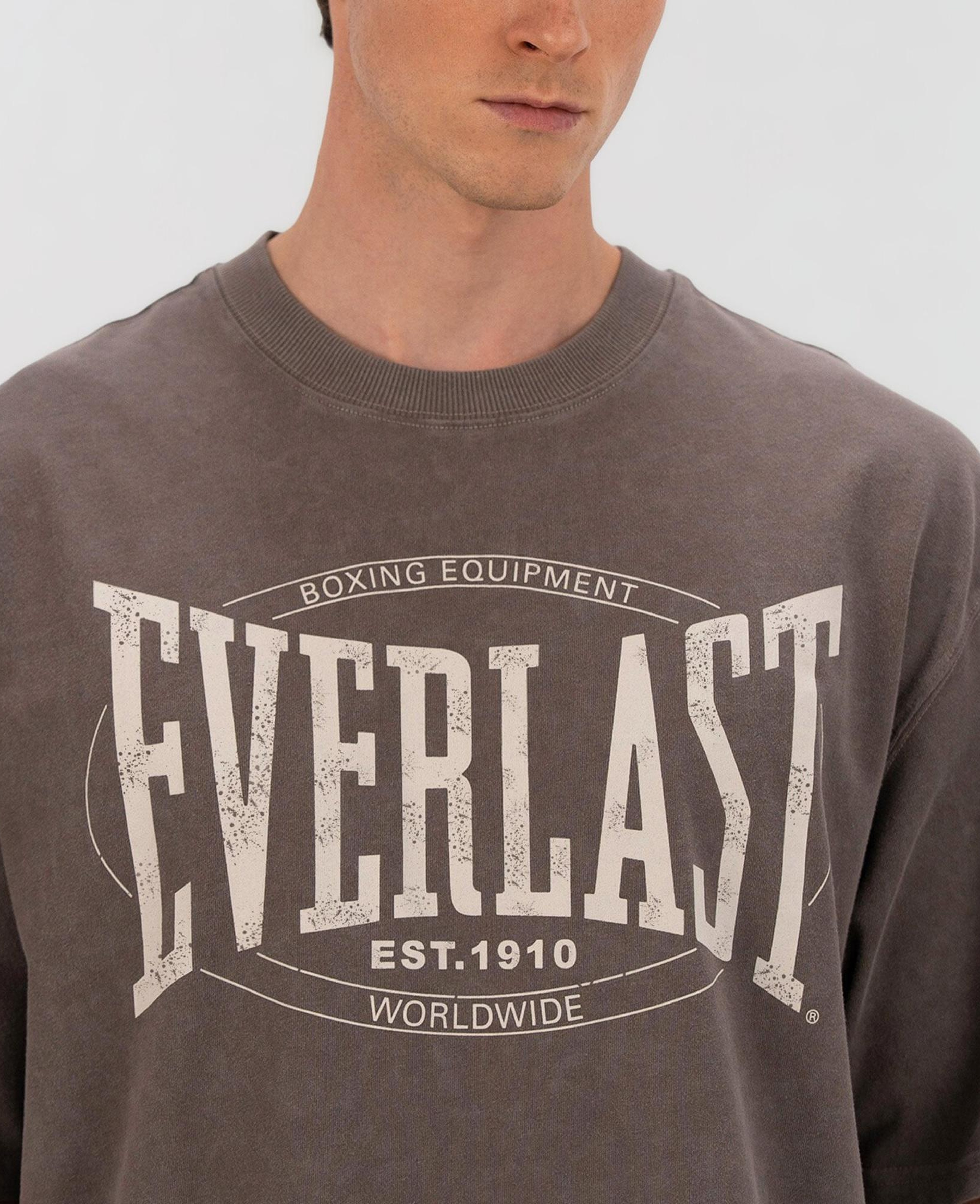 Everlast Authentic Boxing Oversize Erkek Gri T-Shirt